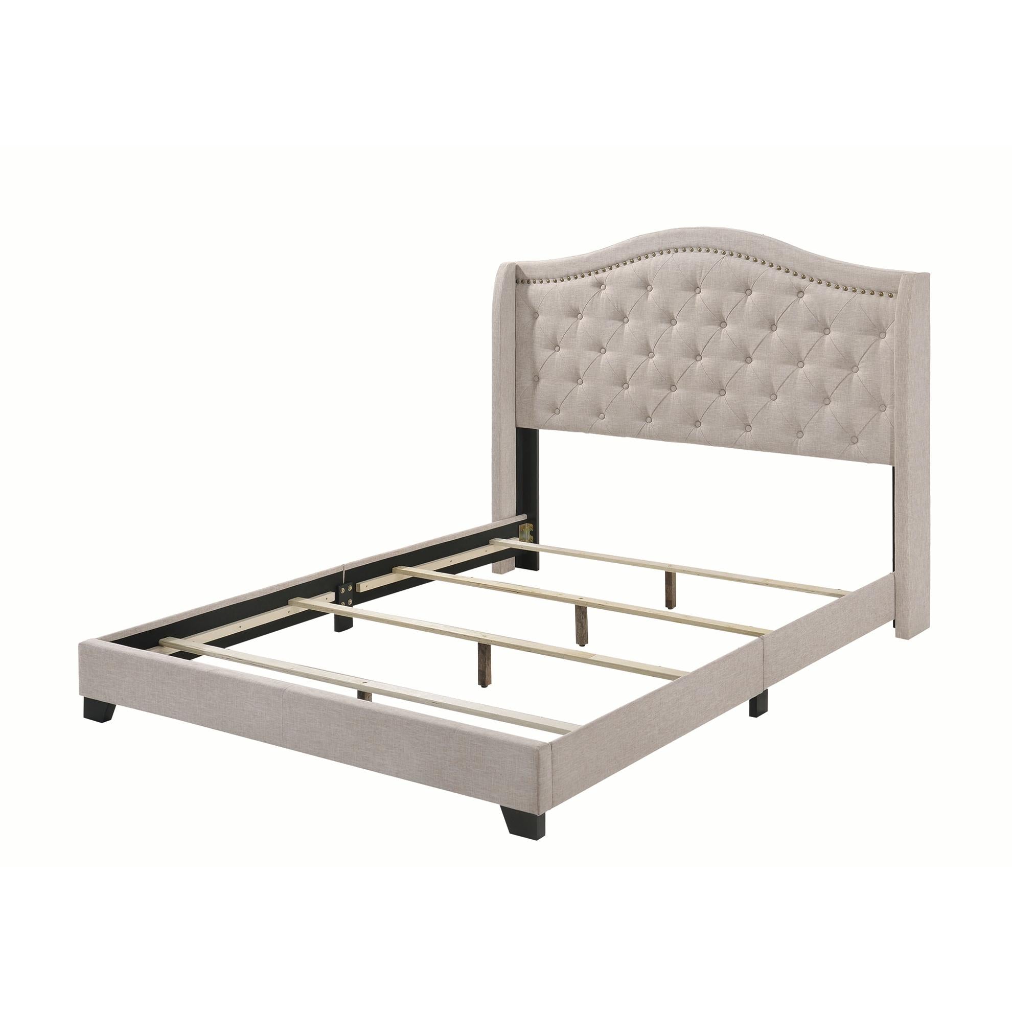 Coaster Furniture Sonoma 310073F Upholstered Full Wingback Bed - Beige - Image 2