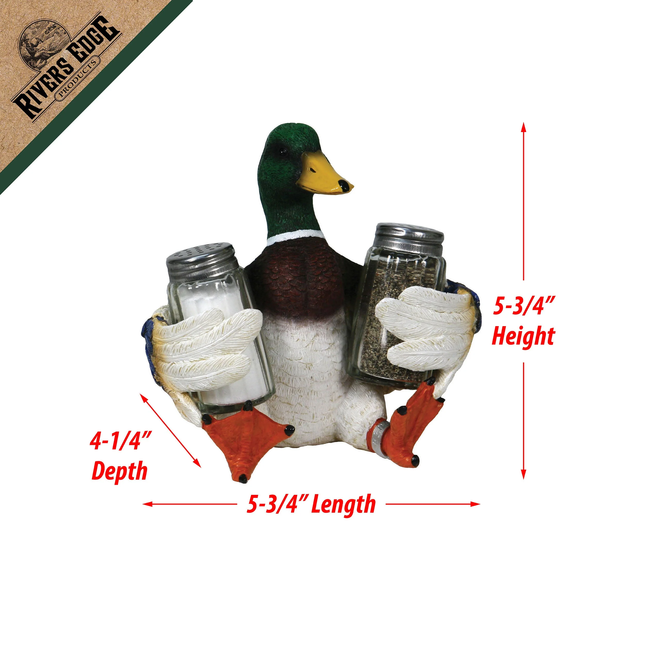 Salt and Pepper Shakers-Duck Holding - Image 2
