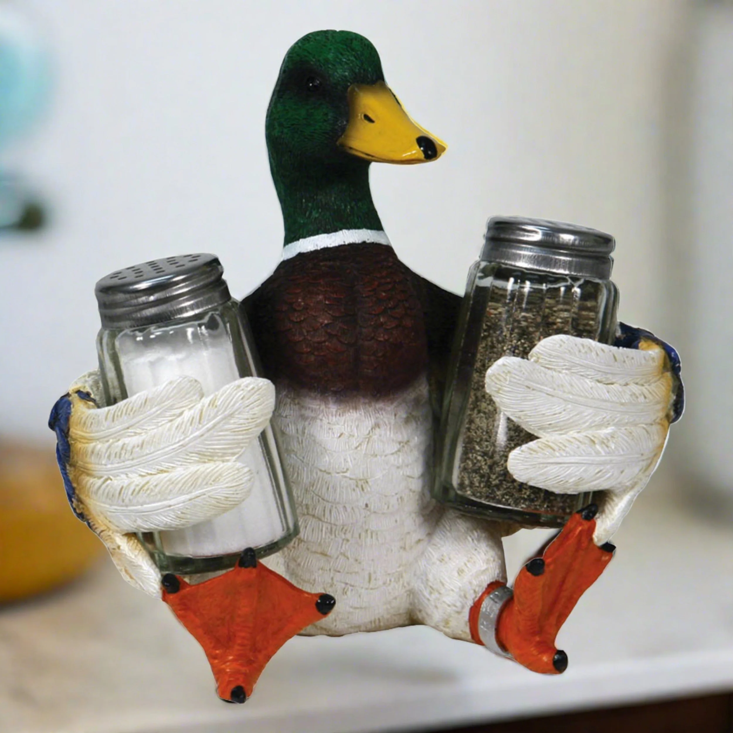 Salt and Pepper Shakers-Duck Holding - Image 3