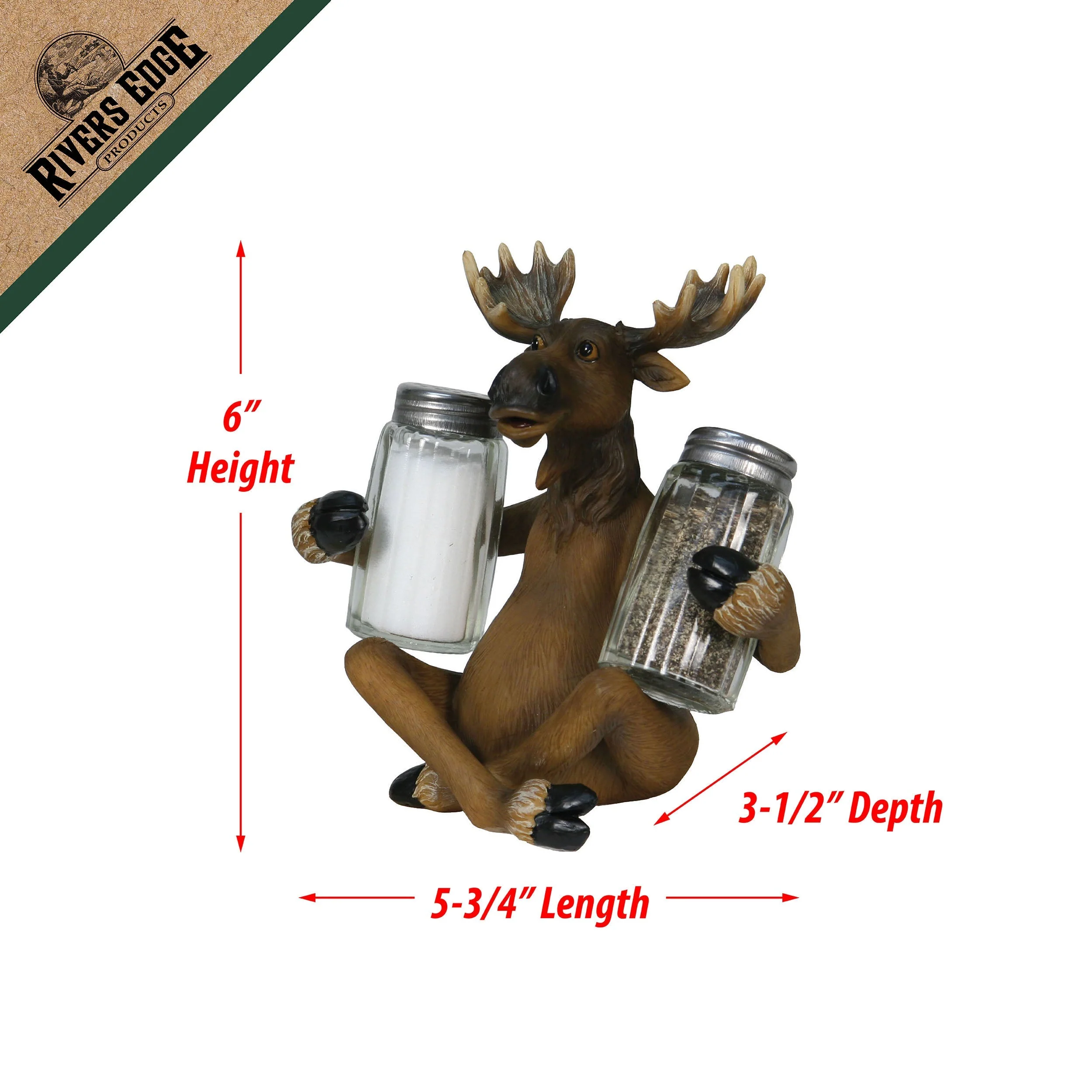 Salt and Pepper Shakers-Moose Holding - Image 2