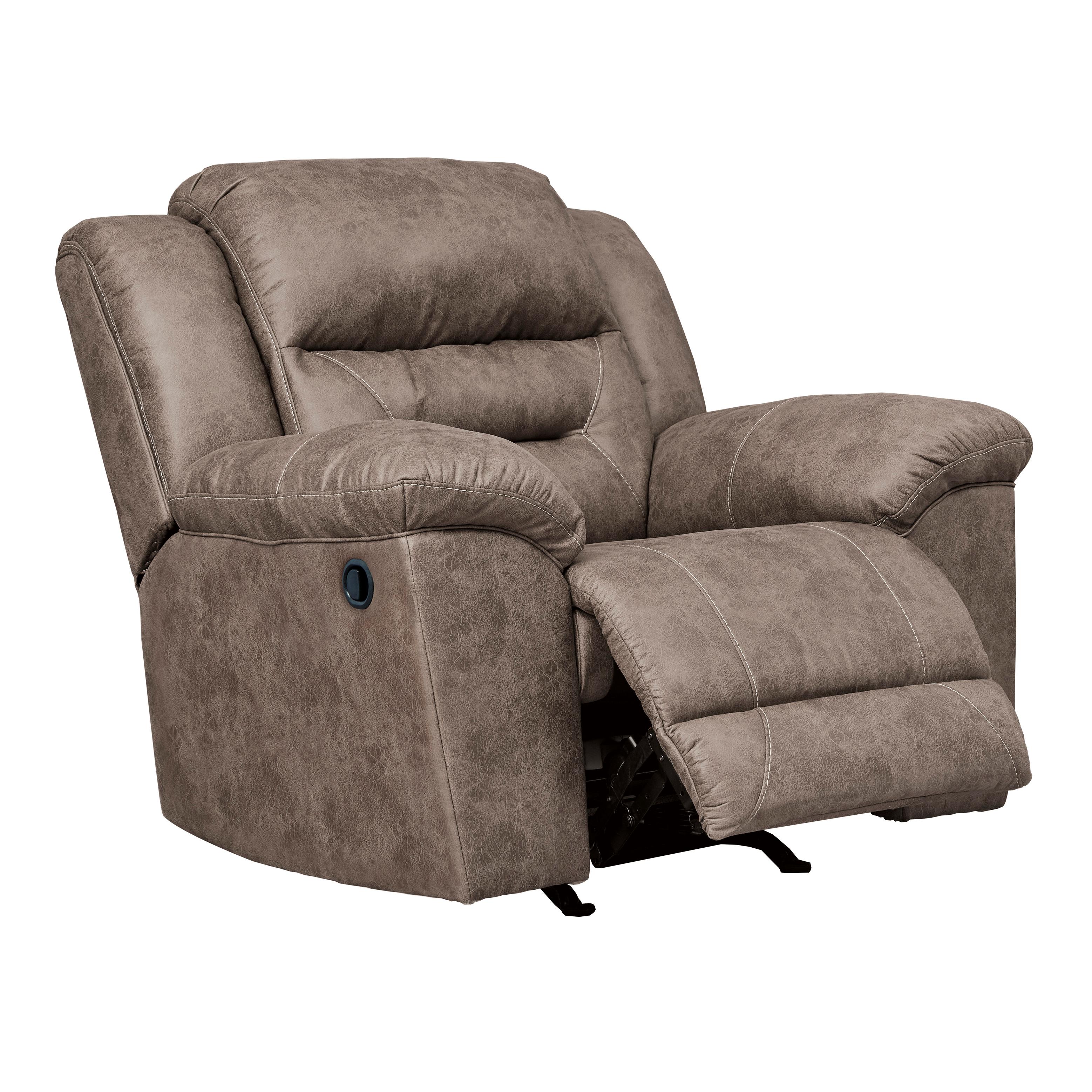 Signature Design by Ashley Stoneland Rocker Leather Look Recliner 3990525 - Image 3