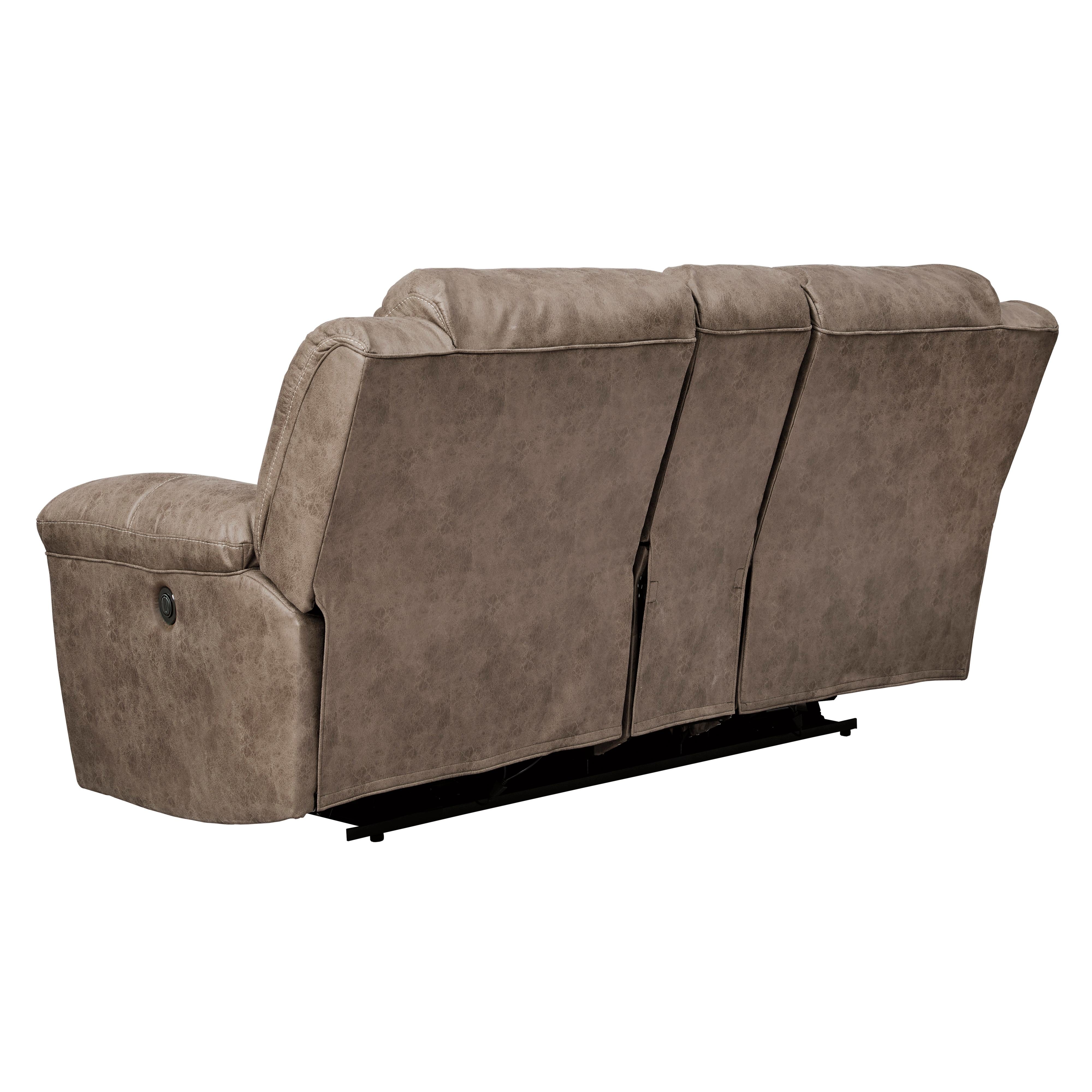 Signature Design by Ashley Stoneland Reclining Leather Look Loveseat with Console 3990594 - Image 3
