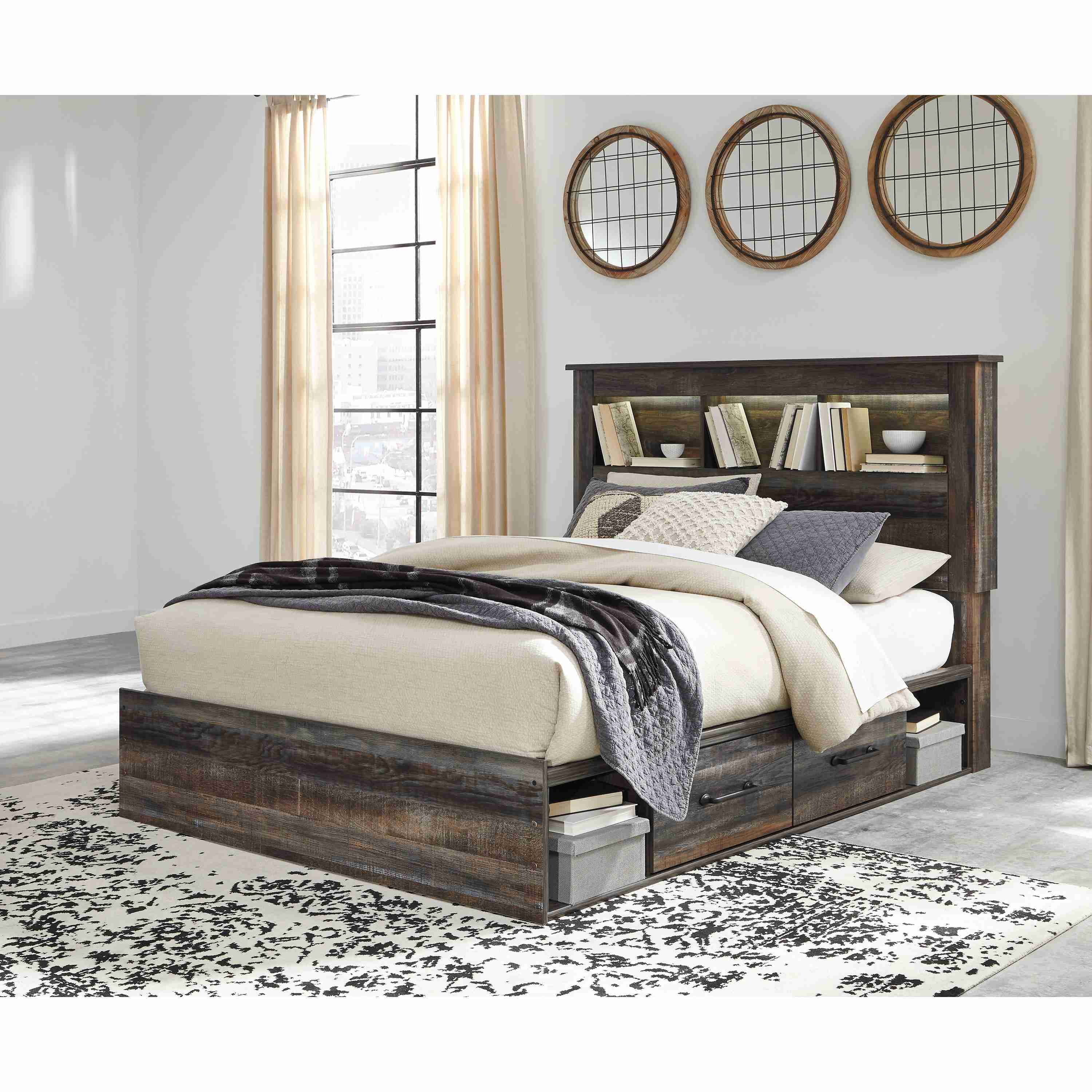 Signature Design by Ashley Drystan Queen Bookcase Bed with Storage B211-65/B211-54/B211-60/B211-60/B100-13 - Image 2