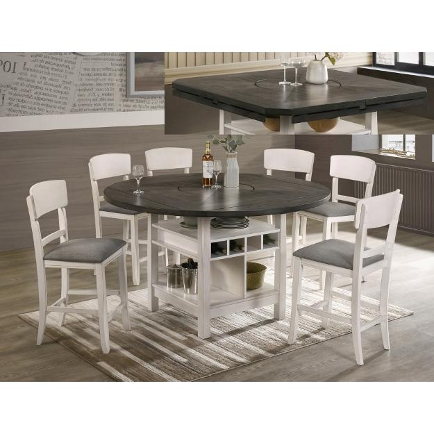Crown Mark Round Conner Counter Height Dining Table with Pedestal Base 2849CG-T-TOP/2849CG-T-LEG - Image 1