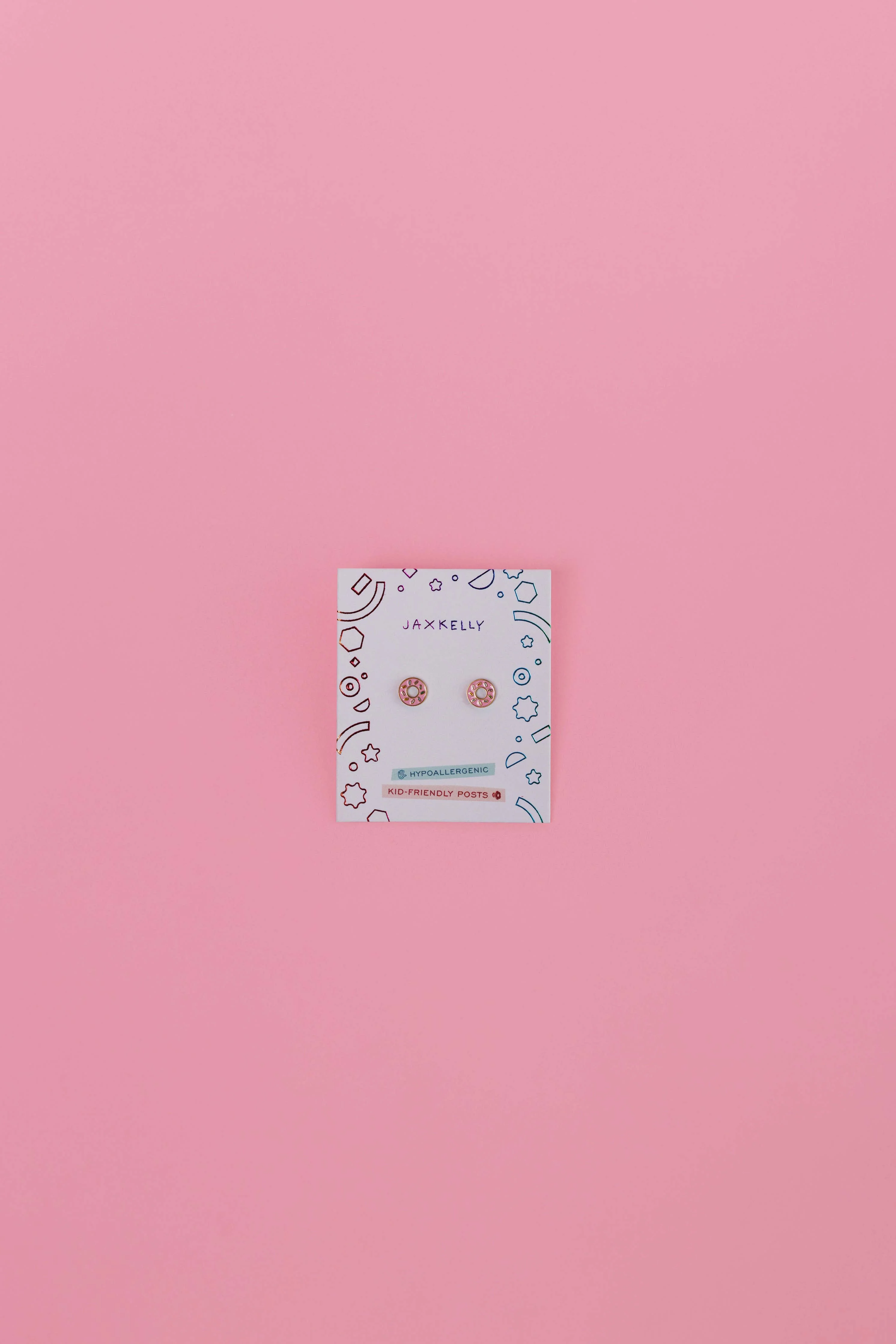 Donut Enamel Flat Back Kids Earrings - Image 1