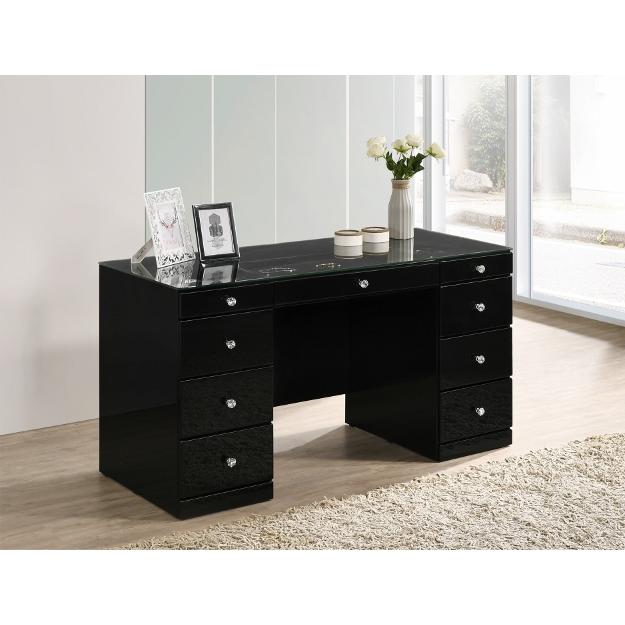 Crown Mark Avery 9-Drawer Vanity Table B4850BK-91-TOP/B4850BK-91-BASE