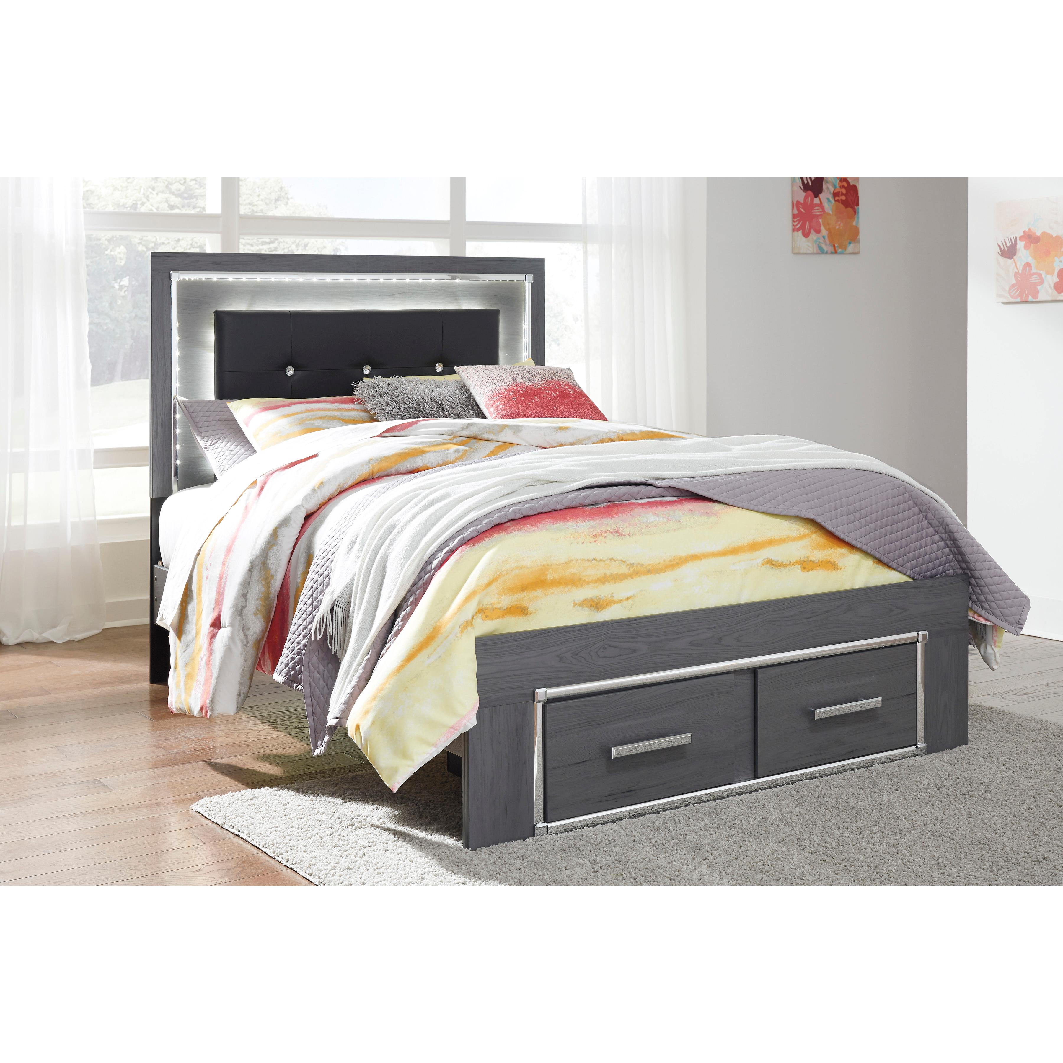 Signature Design by Ashley Lodanna B214B5 Full Panel Bed with 2 Storage Drawers - Image 2