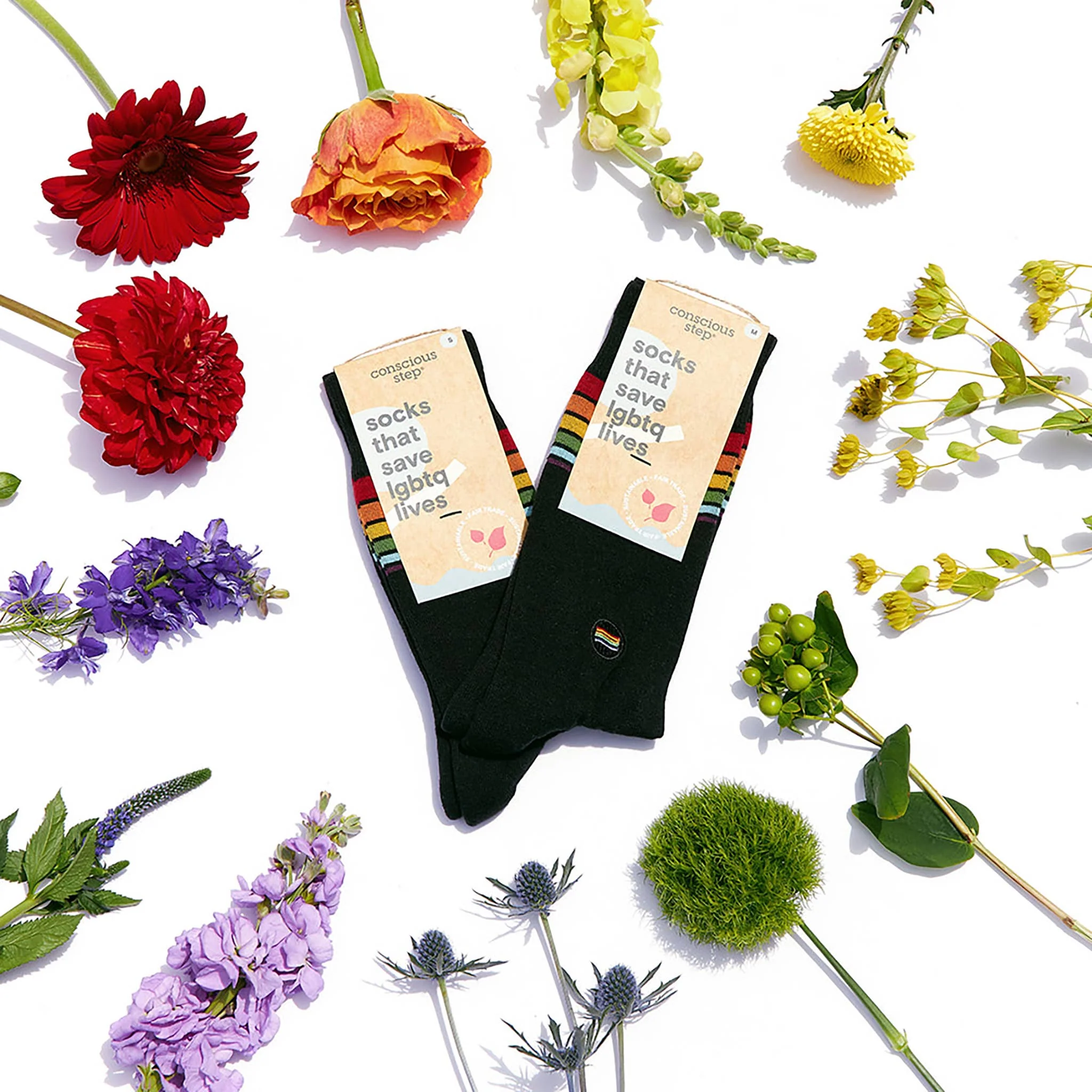 Socks that Save LGBTQ Lives (Classic Rainbow Stripe) - Image 3