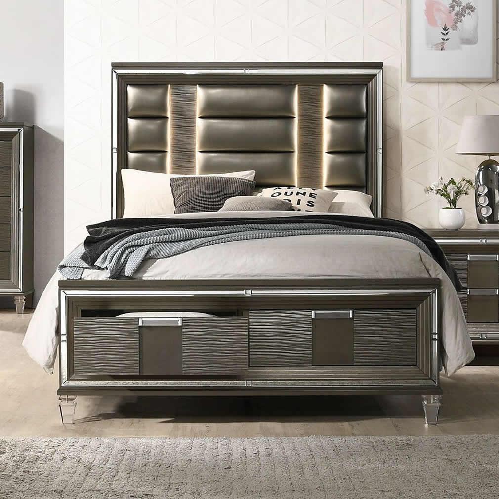 Elements International Twenty Nine Queen Platform Bed with Storage TN600QB - Image 2