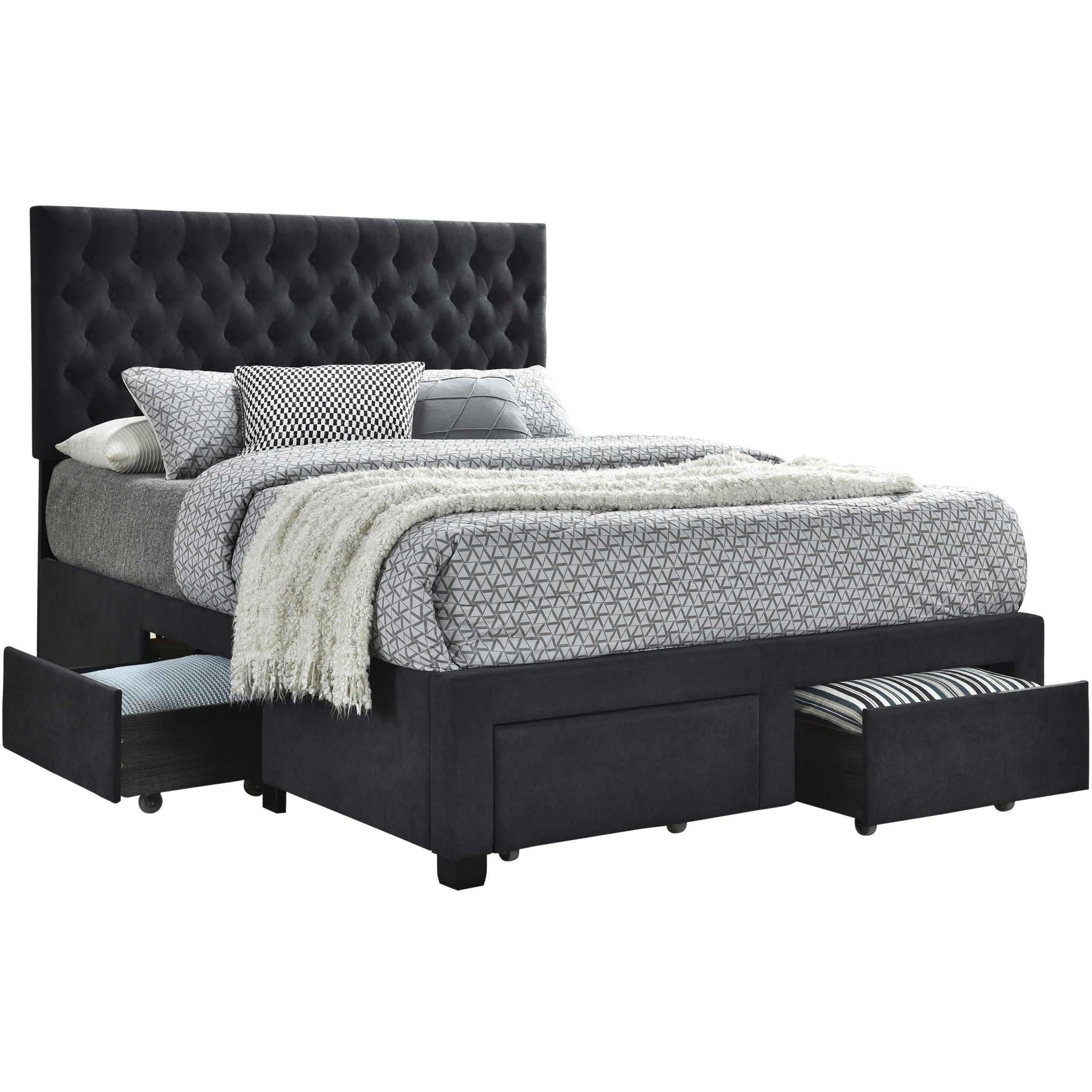 Coaster Furniture Soledad 305877Q Upholstered Queen Storage Panel Bed - Grey - Image 1