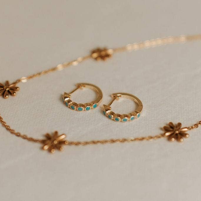 Gaby Turquoise Hoops - Image 3