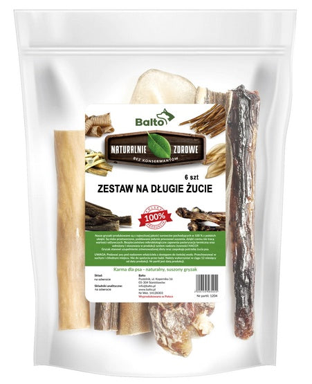 Balto zestaw gryzaków na długie żucie 6 szt. – twardy mix dla żarłocznych psów