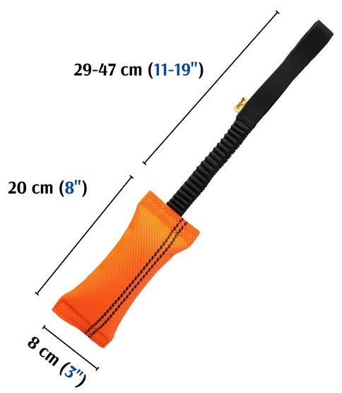 Dingo Zabawka dla psa - Szarpak z węża strażackiego z rączką bungee pomarańczowy - Image 3