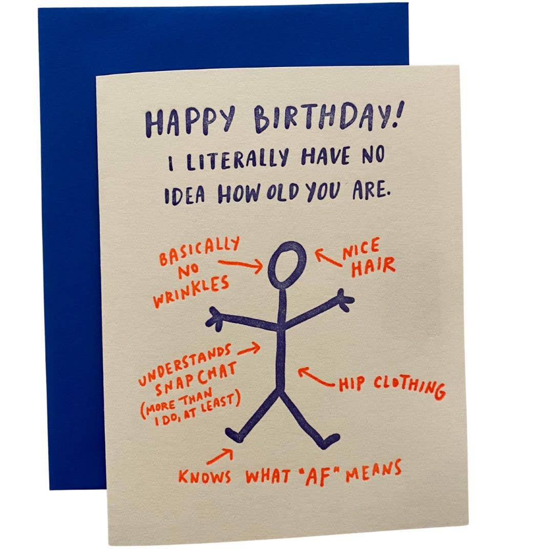 No Idea How Old You Are Card - Image 1