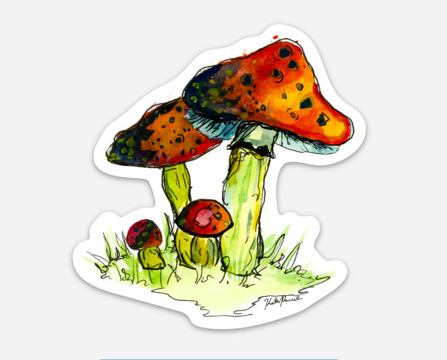 Red Mushroom Sticker - Image 1