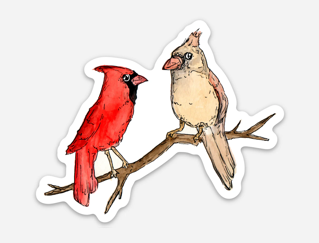 Cardinal Pair Sticker - Image 1