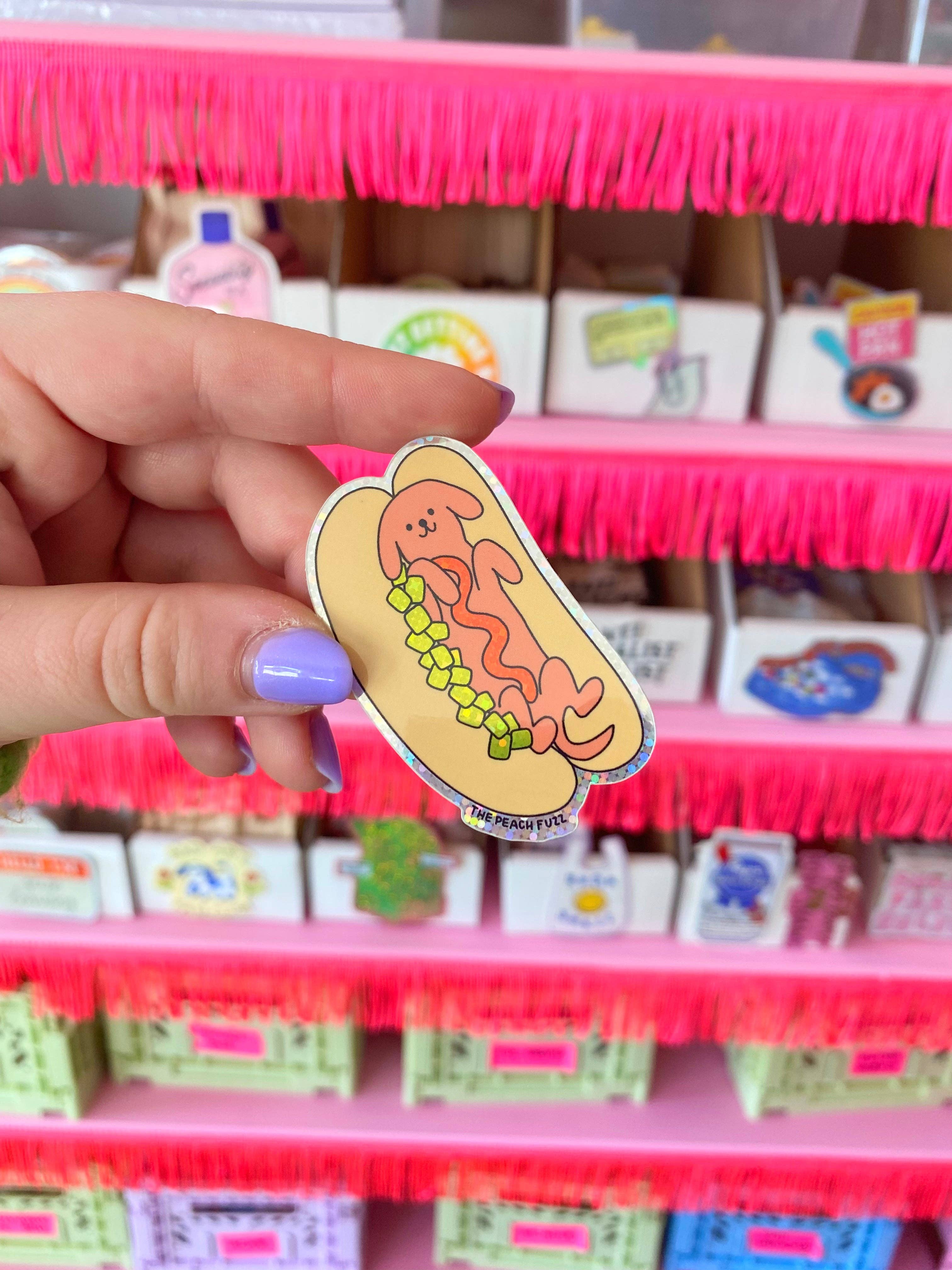 Hot Doggy Dog Glitter Sticker - Image 3
