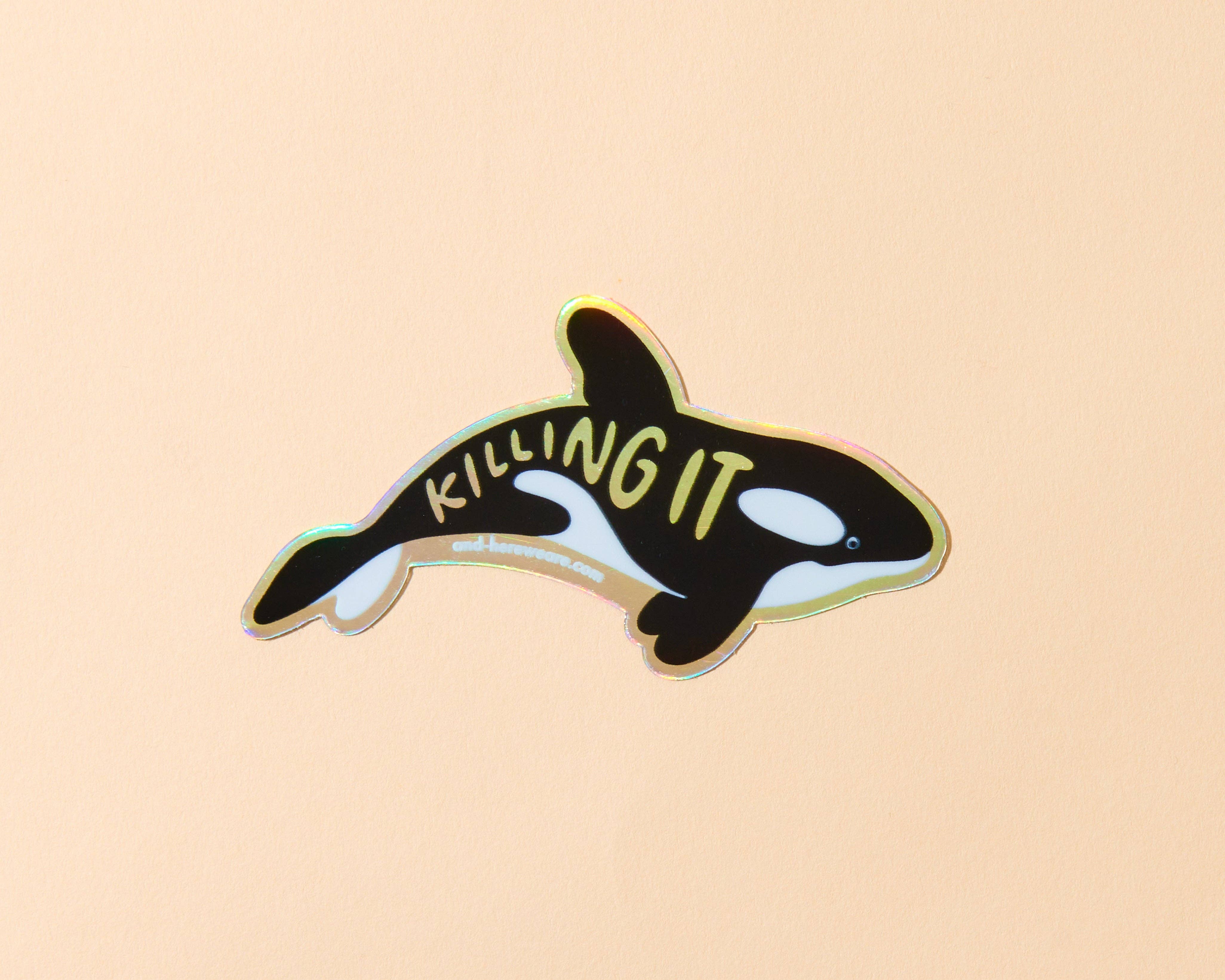 Killing It Orca Holographic Vinyl Sticker - Killer Whale Era - Made in USA - - Image 1