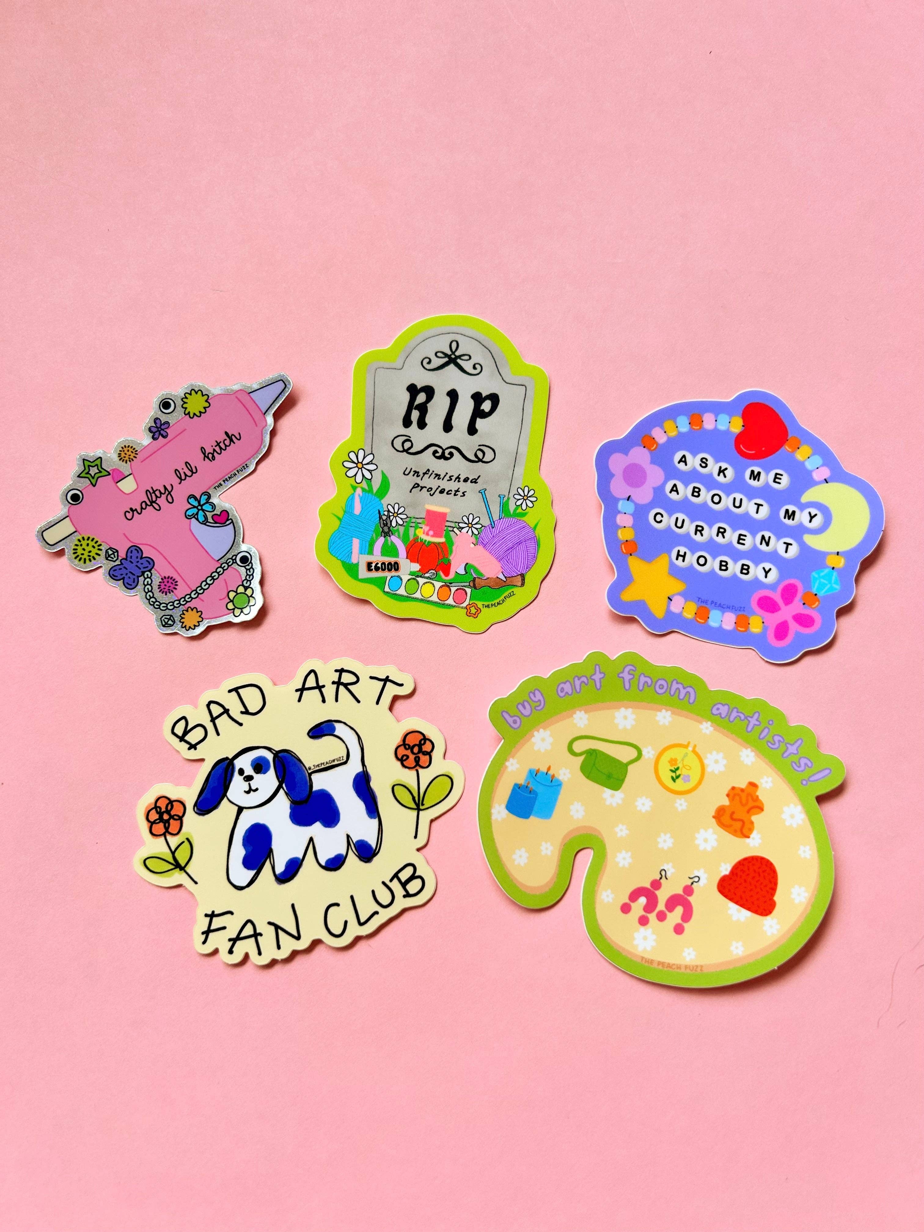 Crafty Lil Bitch Hot Glue Gun Glitter Sticker - Image 3