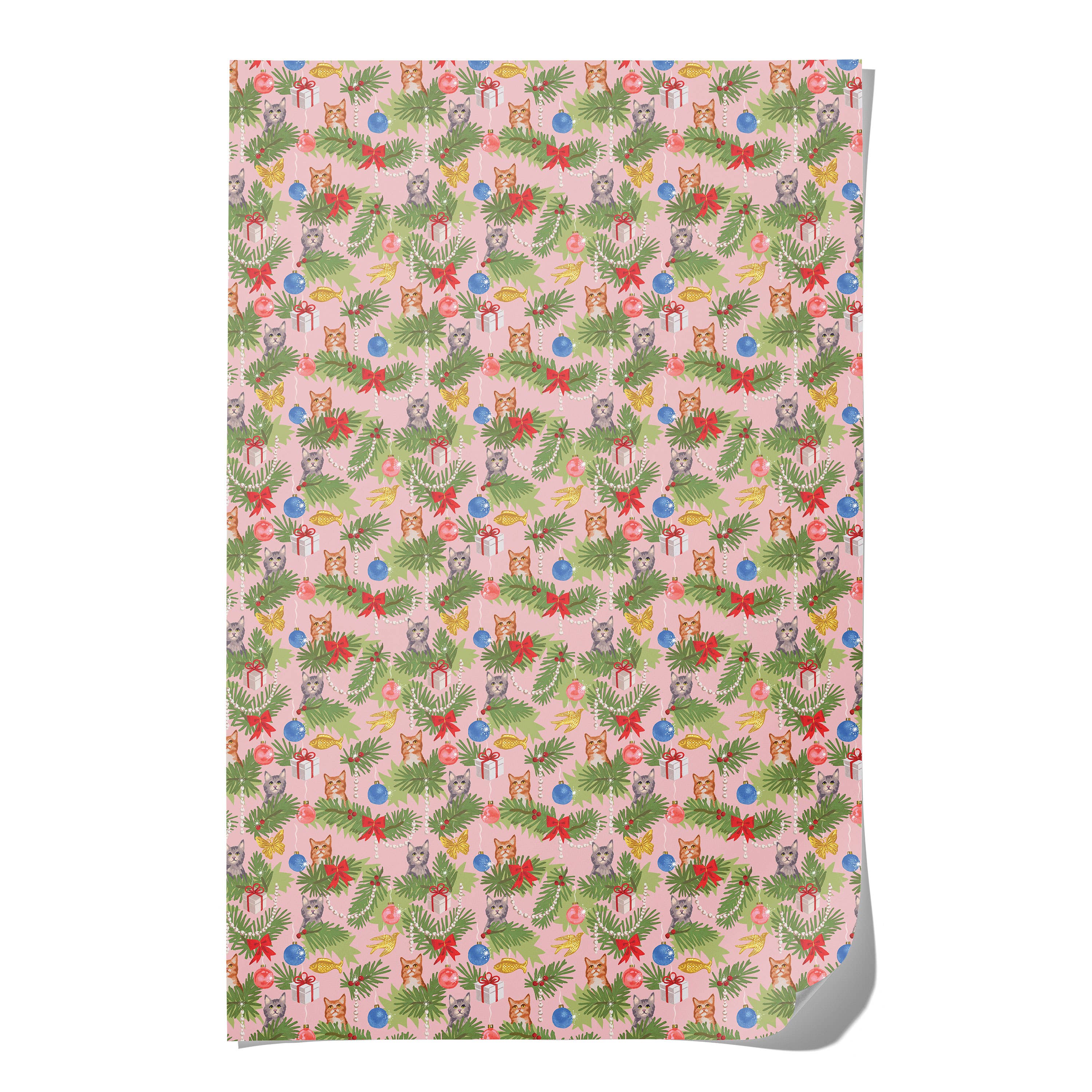 Meowy Christmas holiday wrapping paper - Image 3