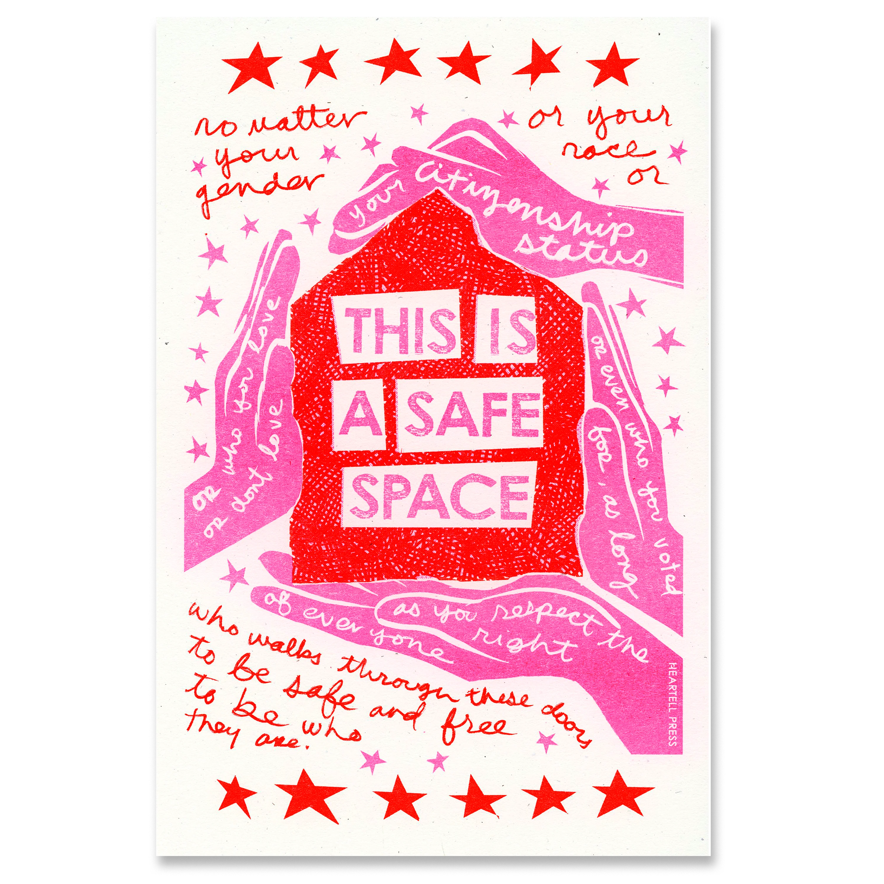 Safe Space (Resistance Pink) Risograph 11×17 Art Print