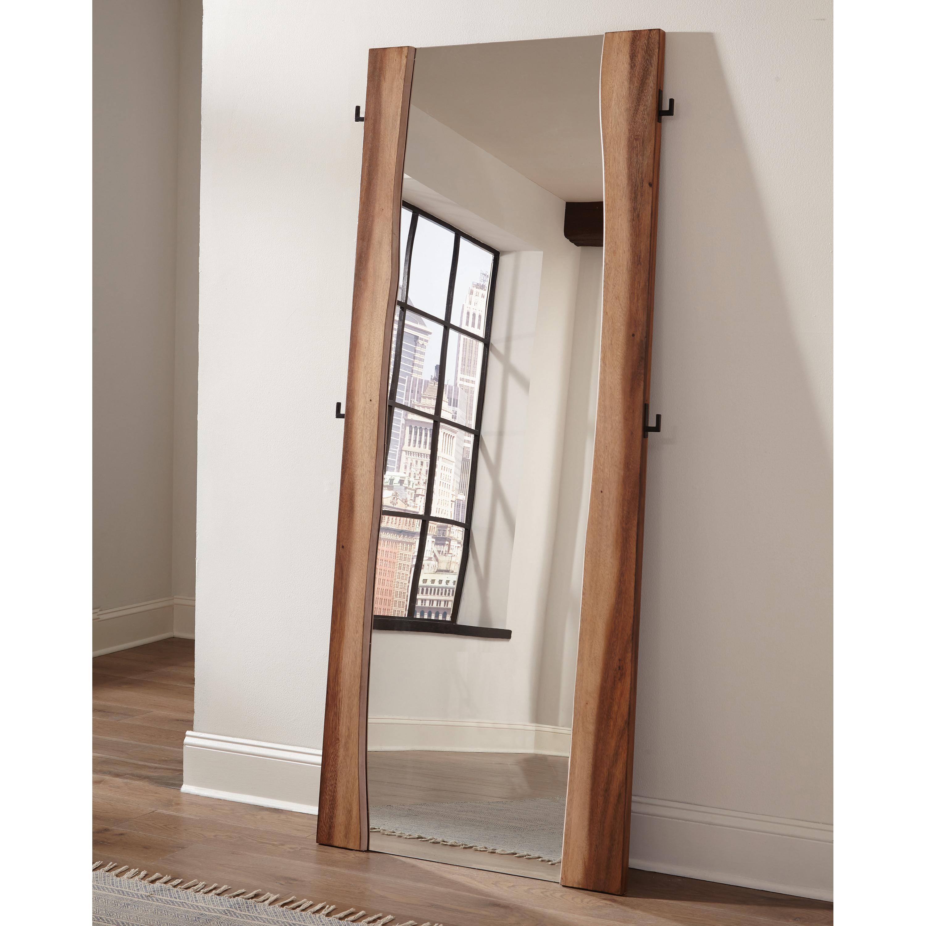 Coaster Furniture Winslow 223256 31 x 76 Inch Standing Floor Mirror - Smokey Walnut - Image 3