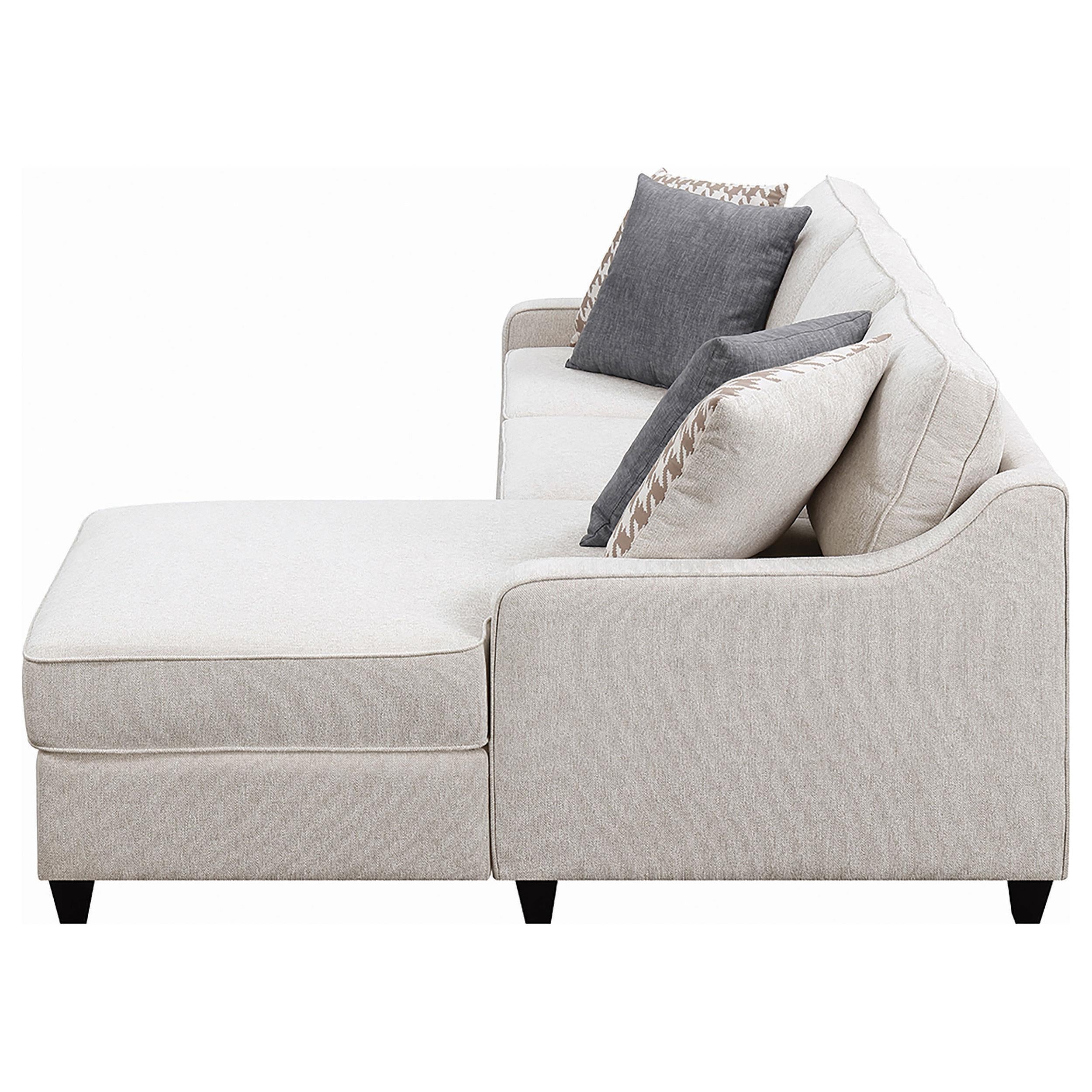 Coaster Furniture Mcloughlin 501840 Upholstered Sloped Arm Sectional Sofa - Platinum - Image 3