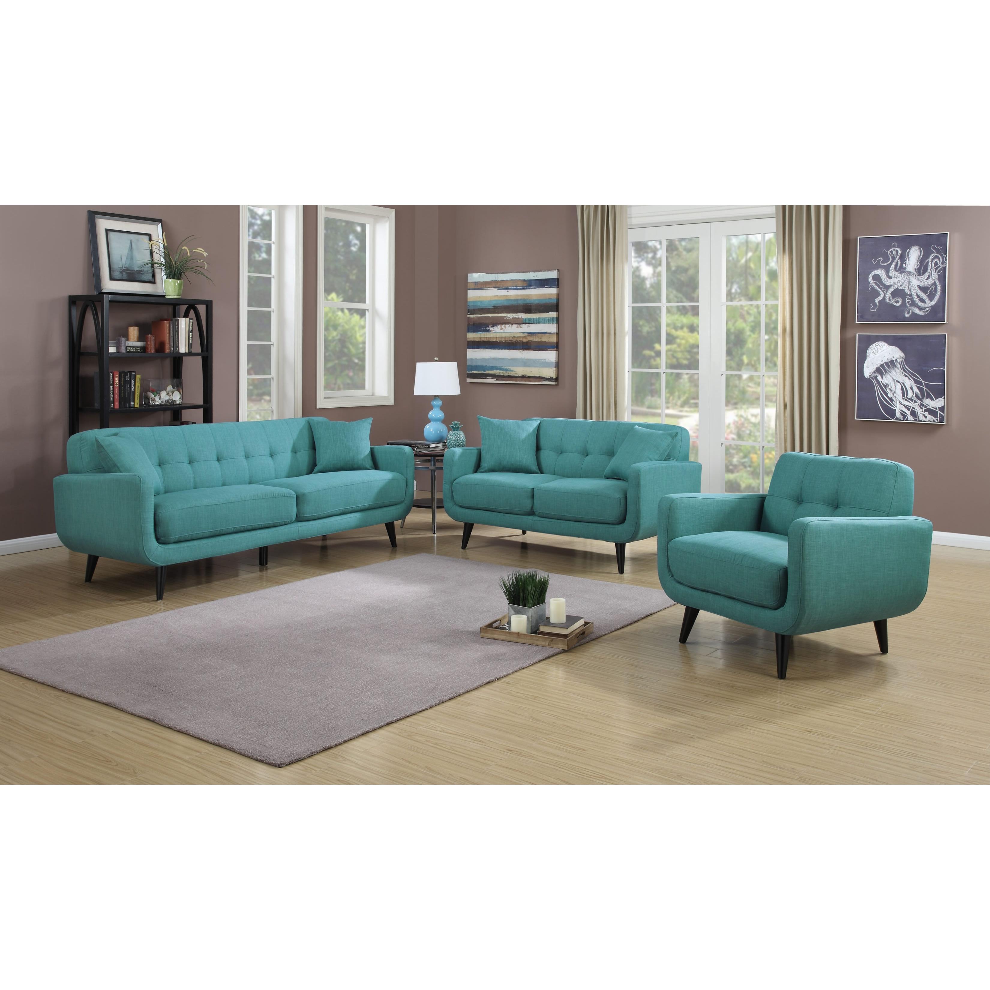 Elements International Hadley UHD087300NP Sofa - Heirloom Teal - Image 3