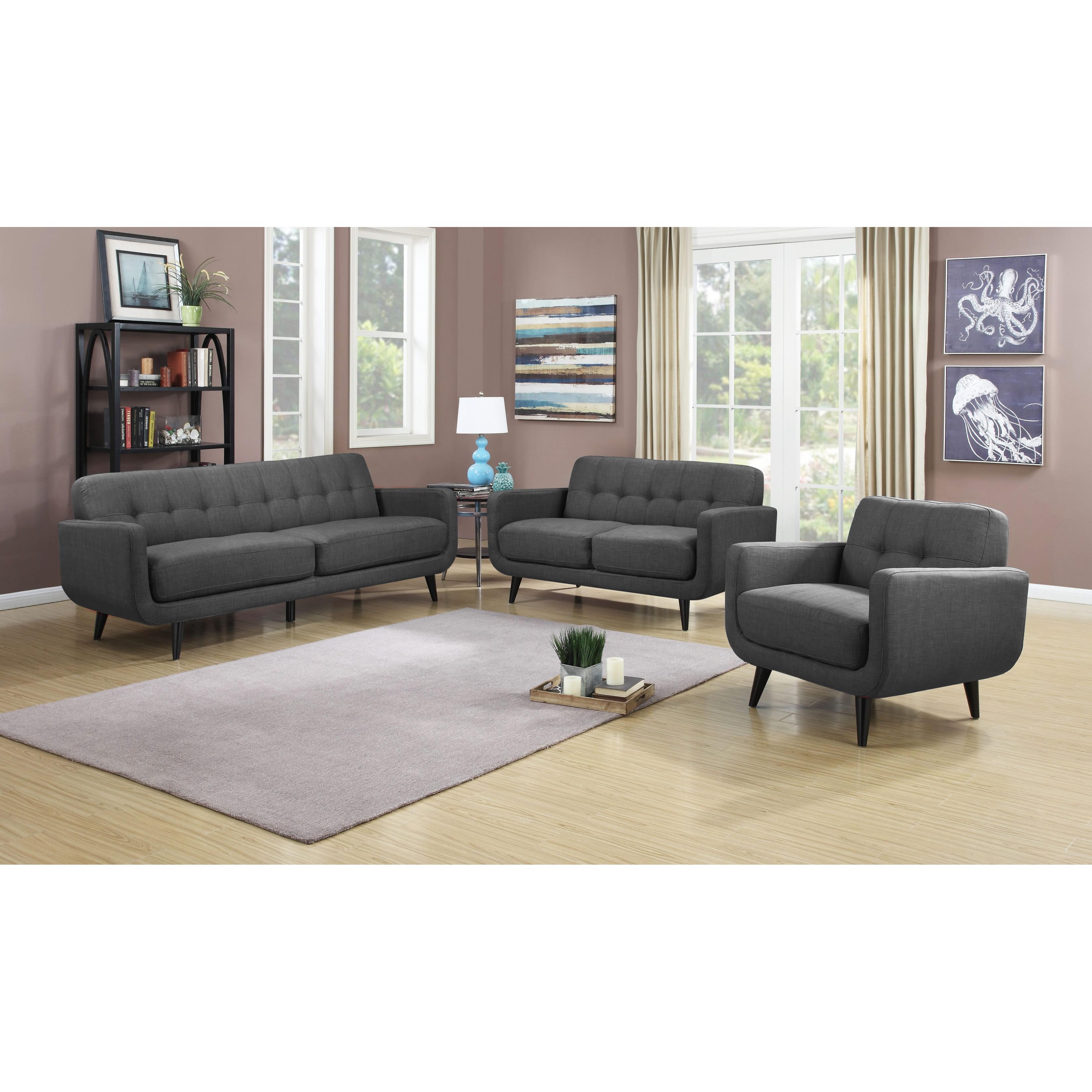 Elements International Hadley UHD090200NP Loveseat - Heirloom Charcoal - Image 2