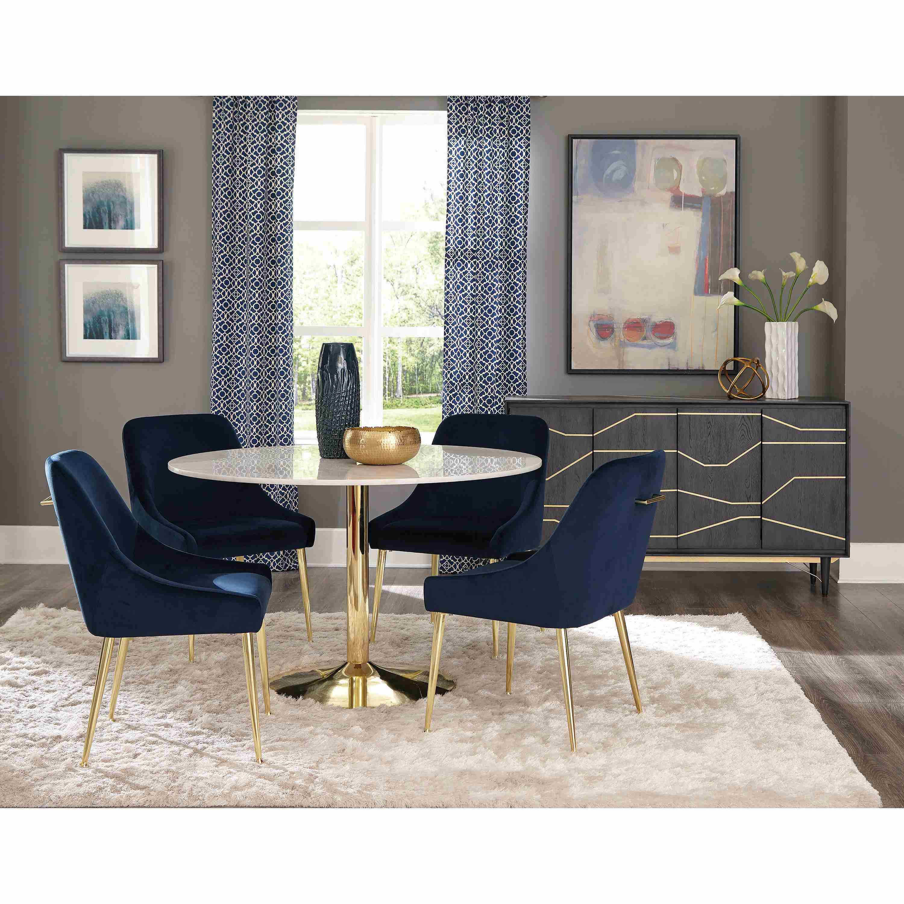 Coaster Furniture Kella 192061 Round 50-inch Marble Top Dining Table - White Marble - Image 3