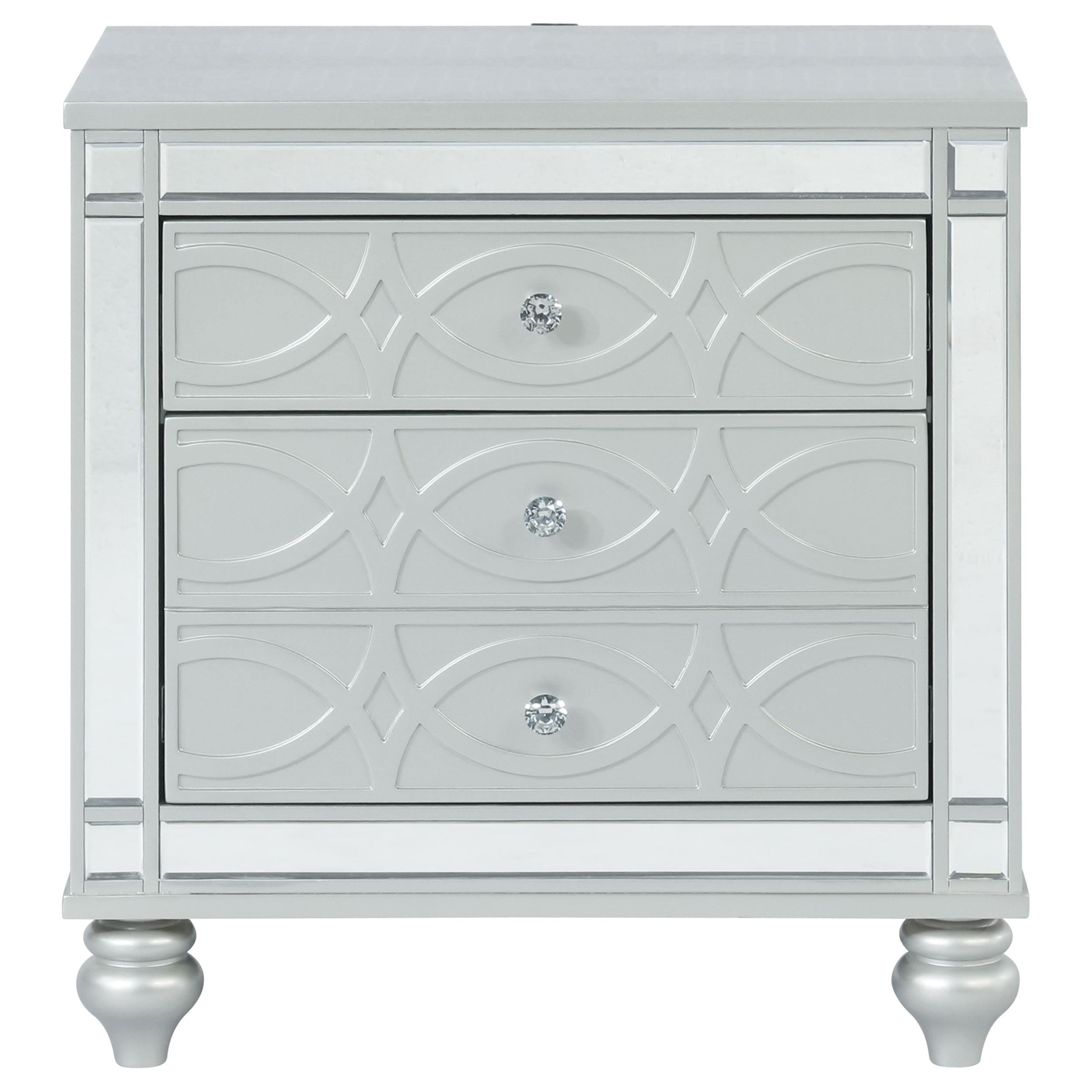 Coaster Furniture Gunnison 223212 2-Drawer Nightstand - Silver Metallic - Image 2