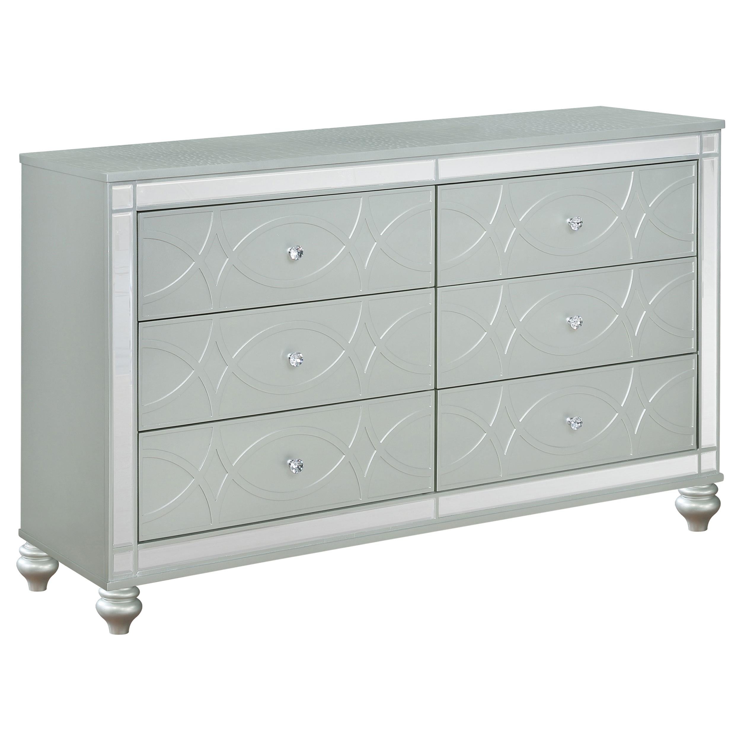 Coaster Furniture Gunnison 223213 6-Drawer Dresser - Silver Metallic - Image 1