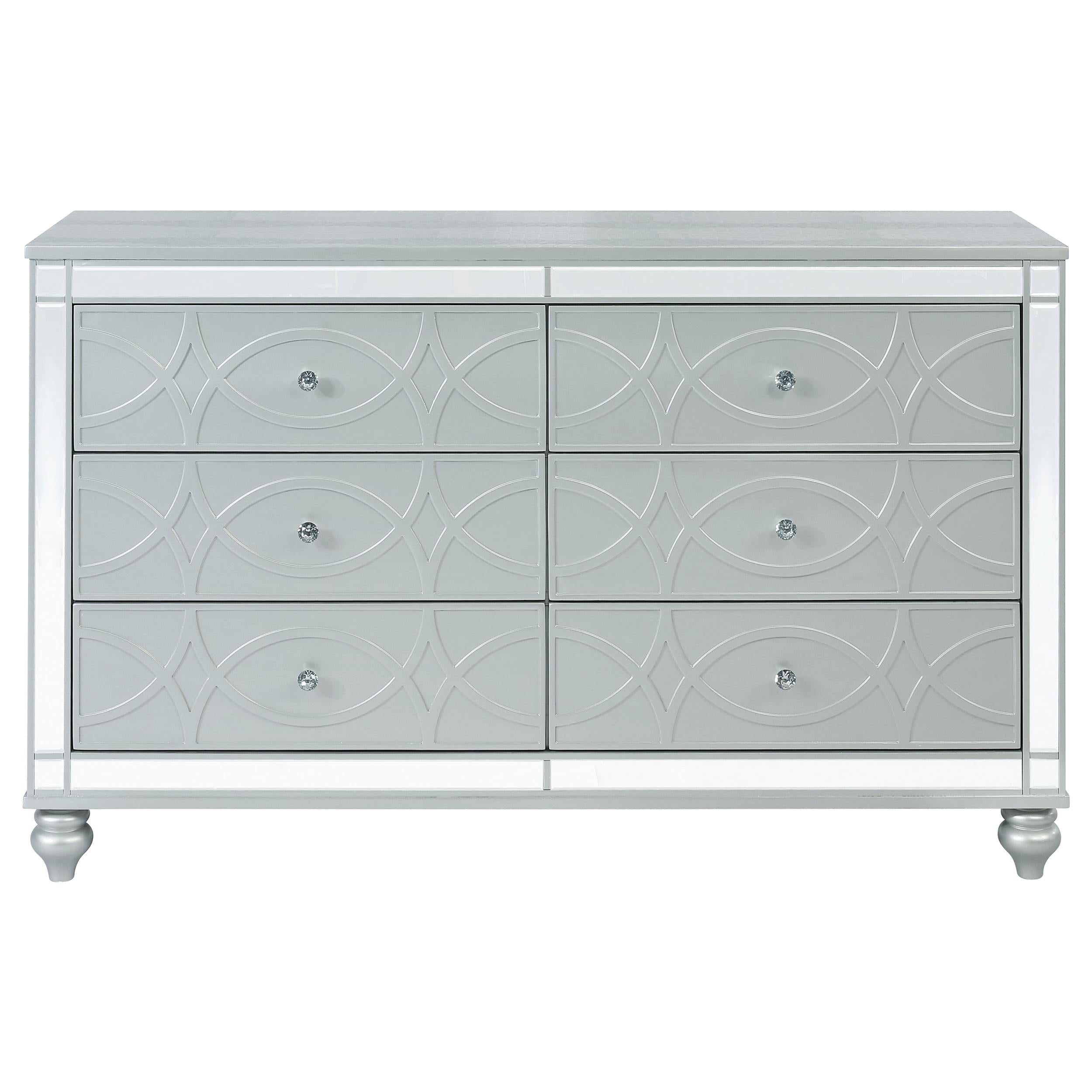 Coaster Furniture Gunnison 223213 6-Drawer Dresser - Silver Metallic - Image 2