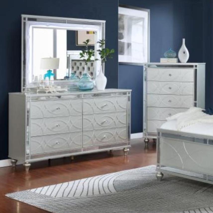 Coaster Furniture Gunnison 223214 Dresser Mirror - Silver Metallic - Image 1