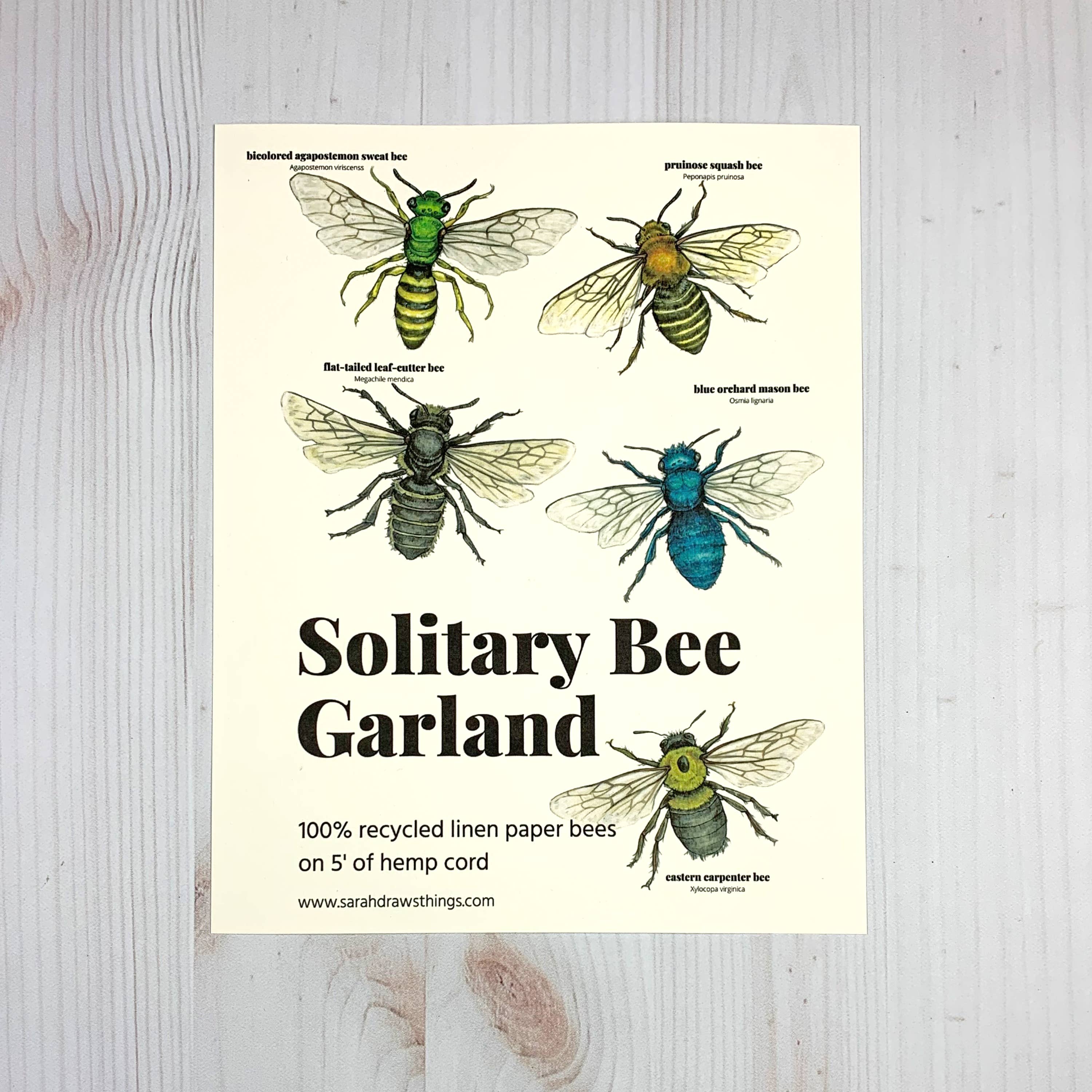 Solitary Bee Illustrated Garland - Image 3