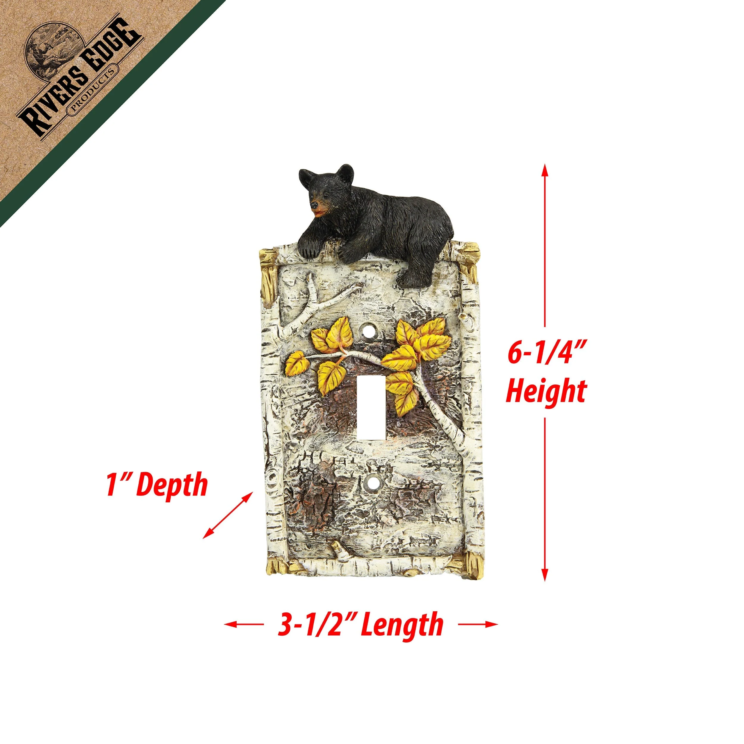 Electrical Cover Plate Single Switch-Birch Bear - Image 3