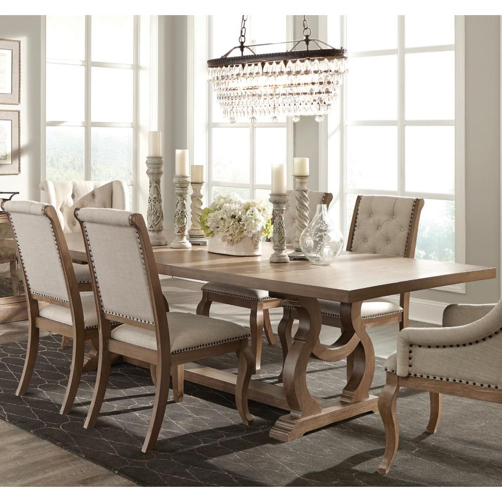 Coaster Furniture Brockway 110291 104-inch Extension Leaf Dining Table - Barley Brown - Image 1