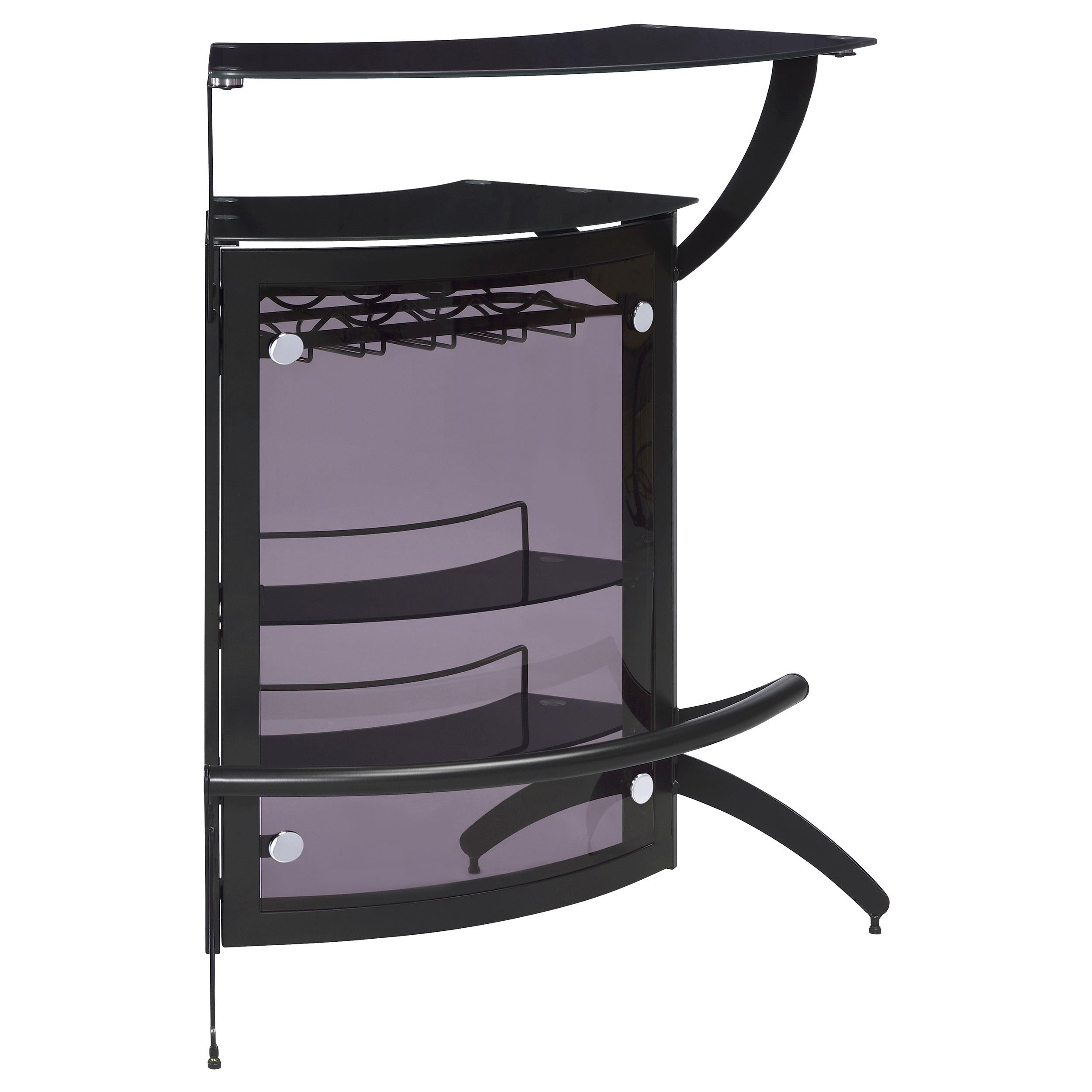 Coaster Furniture Dallas 182135 2-shelf Curved Freestanding Home Bar Cabinet – Black