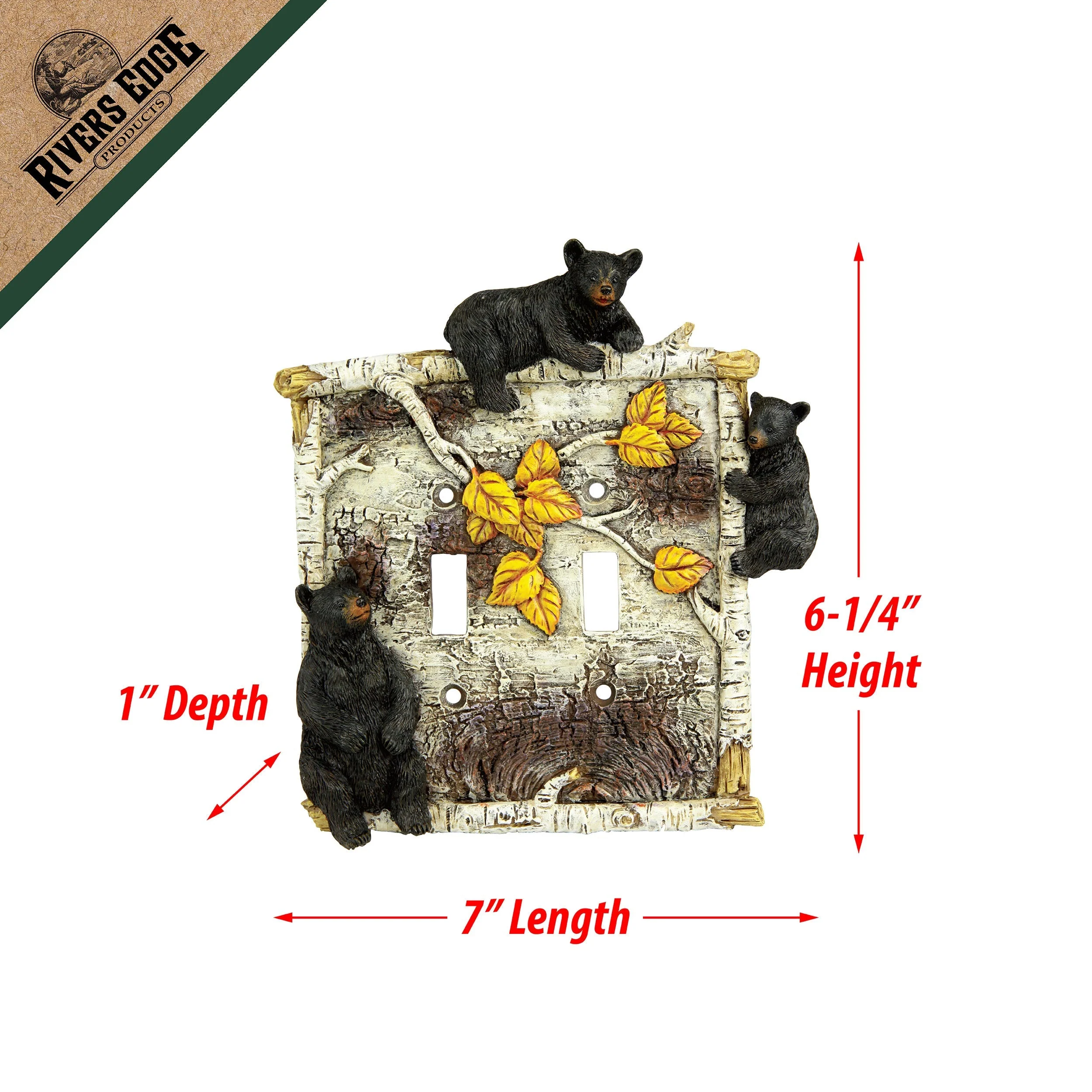 Electrical Cover Plate Double Switch-Birch Bear - Image 3