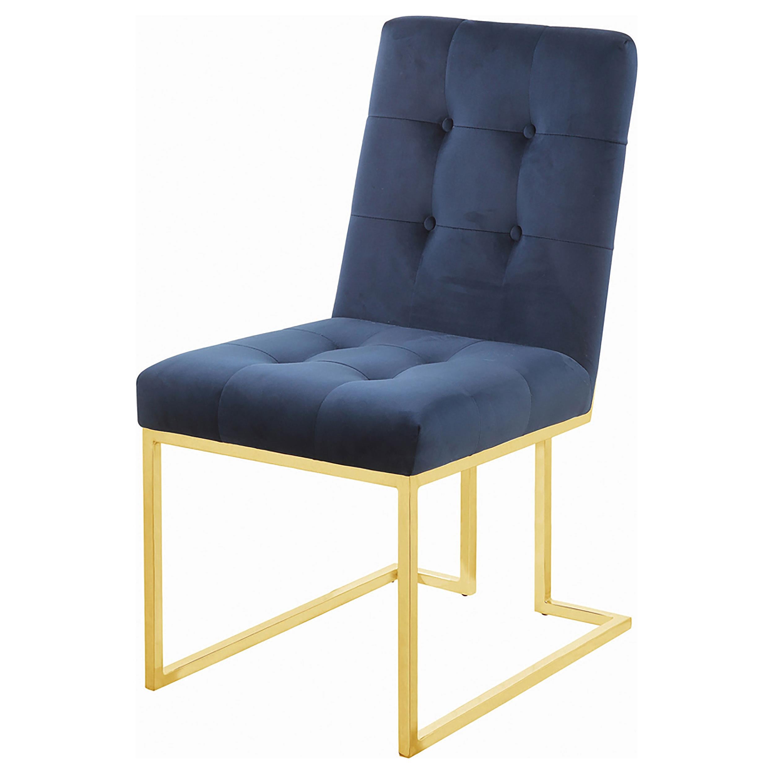 Coaster Furniture Cisco 192493 Velvet Upholstered Dining Side Chair - Gold - Image 3