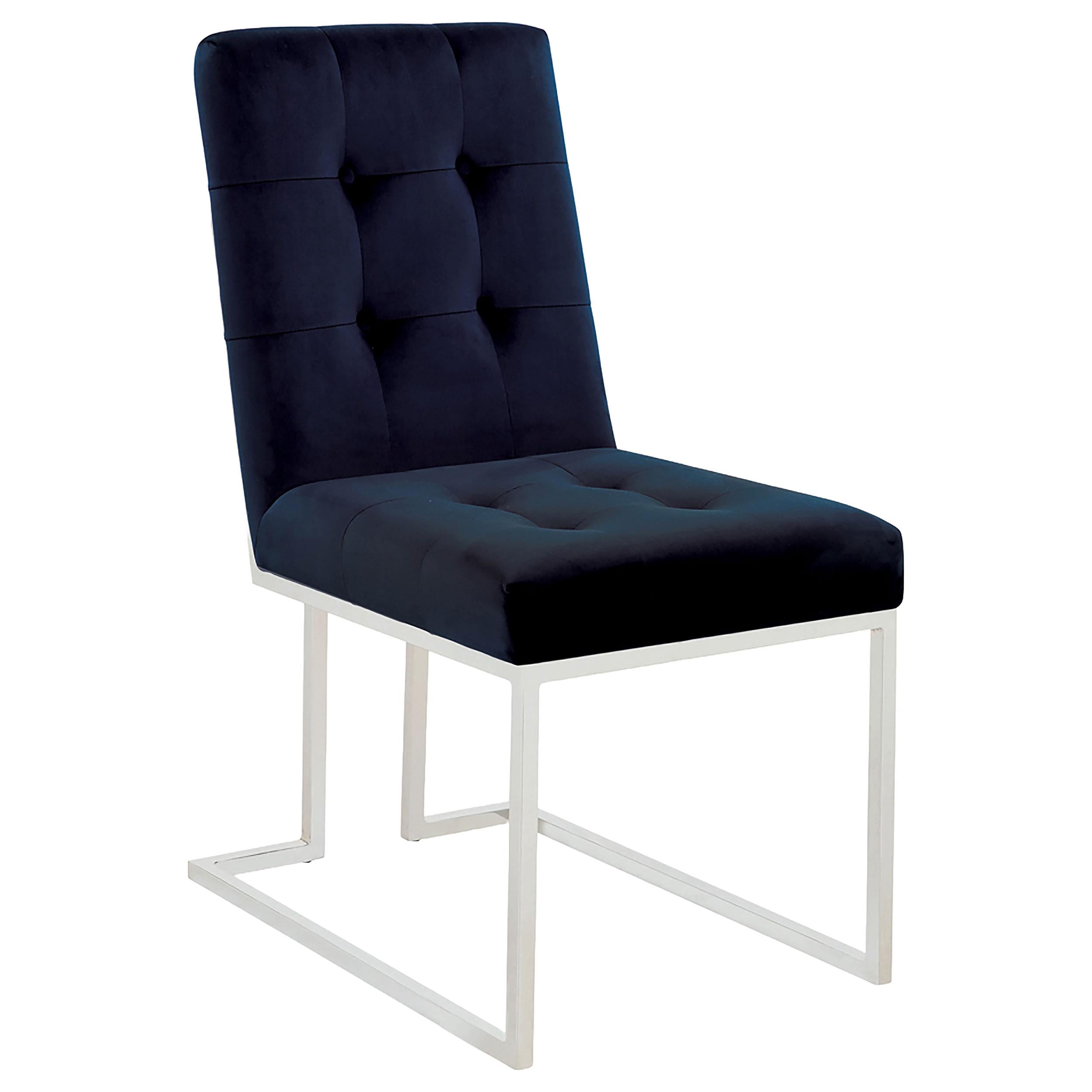 Coaster Furniture Cisco 192494 Velvet Upholstered Dining Side Chair - Chrome - Image 1