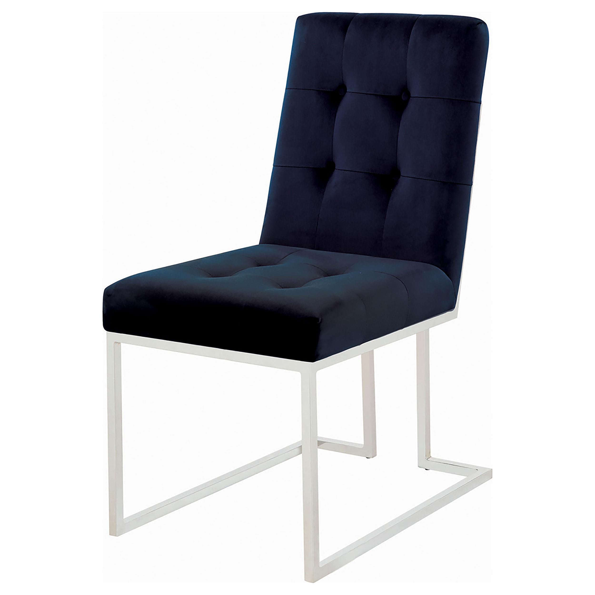 Coaster Furniture Cisco 192494 Velvet Upholstered Dining Side Chair - Chrome - Image 2