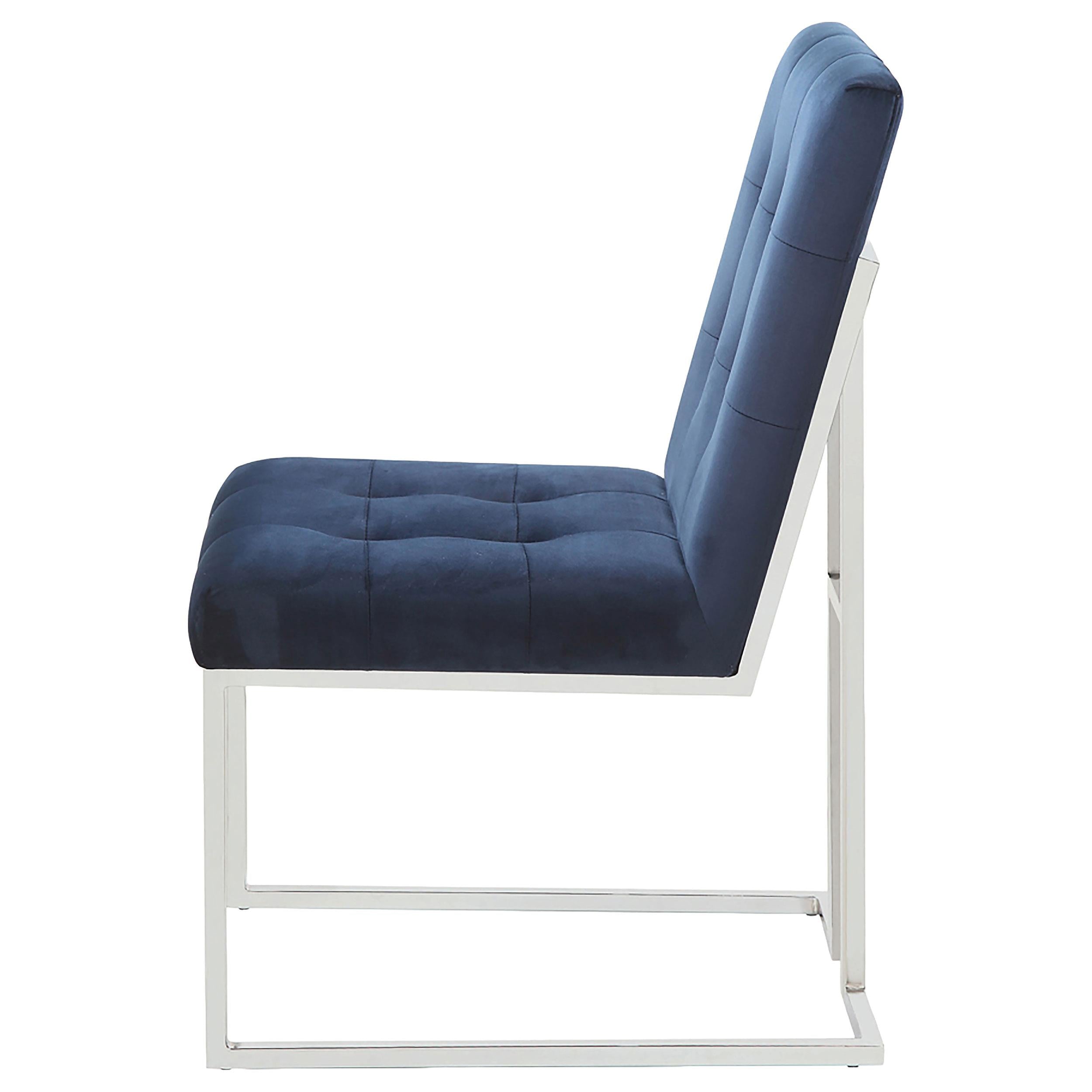 Coaster Furniture Cisco 192494 Velvet Upholstered Dining Side Chair - Chrome - Image 3