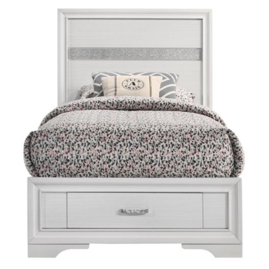 Coaster Furniture Miranda 205111T 51-inch Wood Twin Storage Panel Bed - White - Image 2