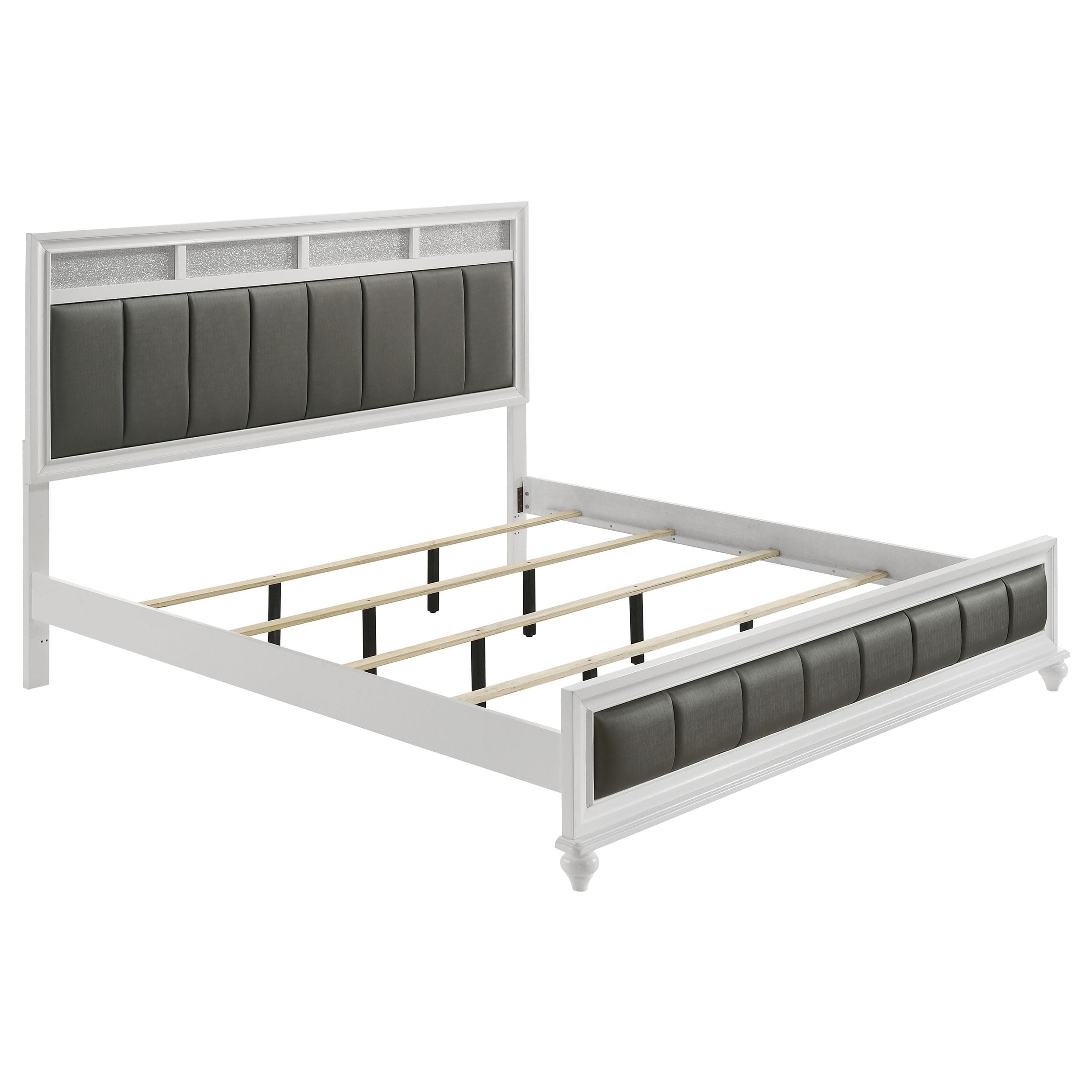 Coaster Furniture Barzini 205891KE Wood Eastern King Panel Bed - White - Image 1