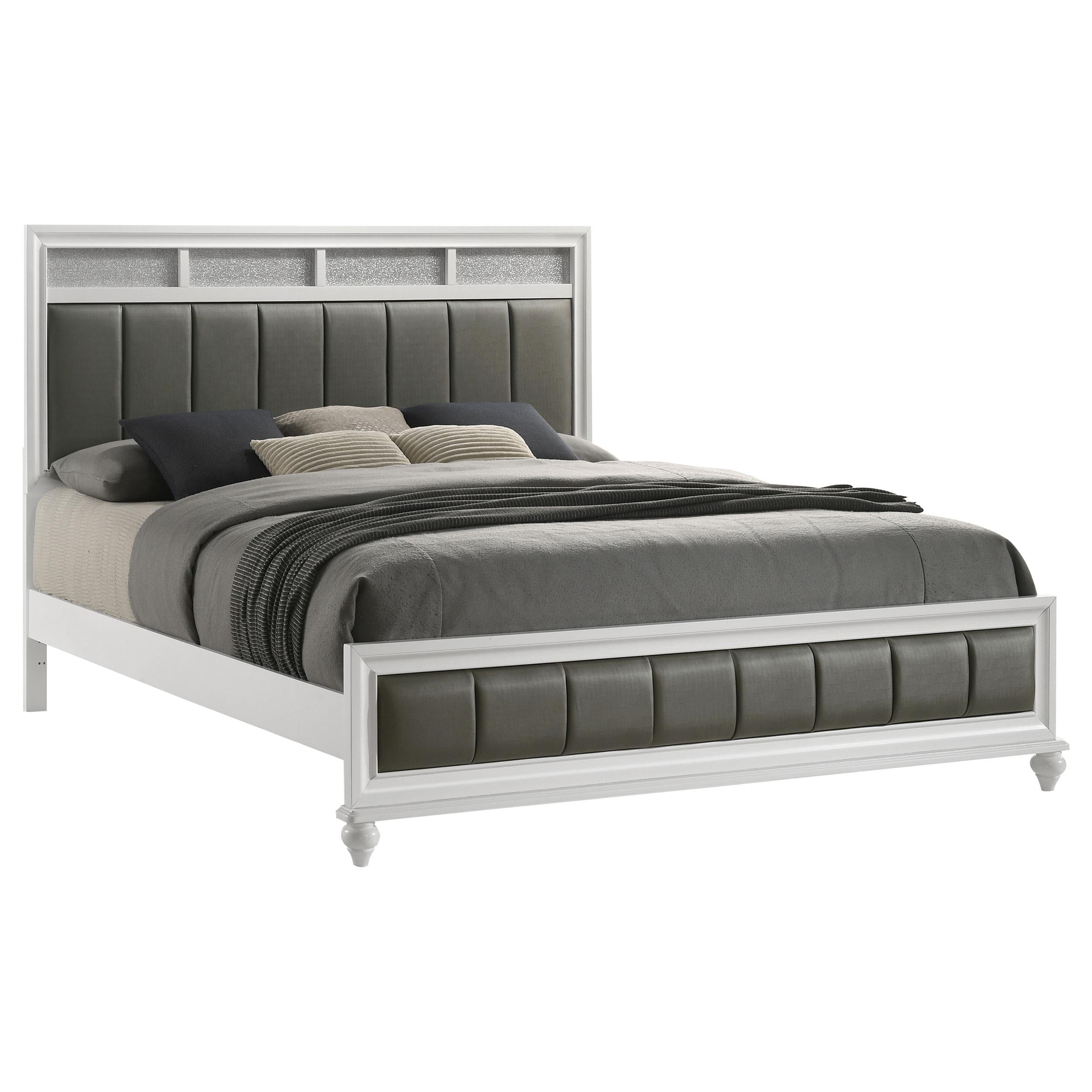 Coaster Furniture Barzini 205891KE Wood Eastern King Panel Bed - White - Image 2