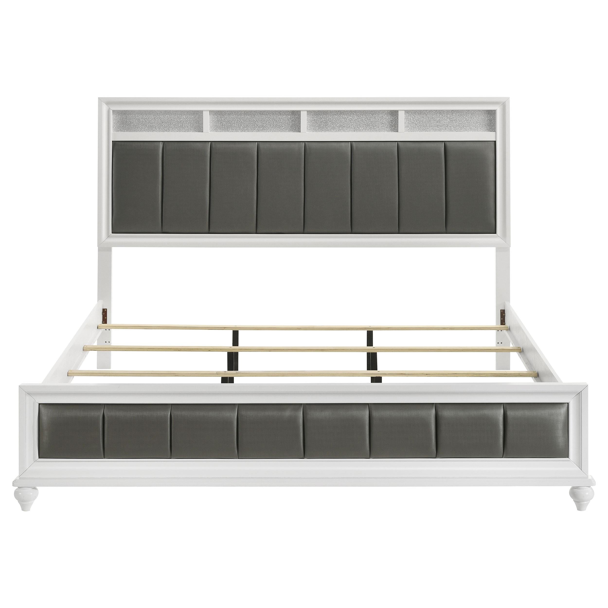 Coaster Furniture Barzini 205891KE Wood Eastern King Panel Bed - White - Image 3