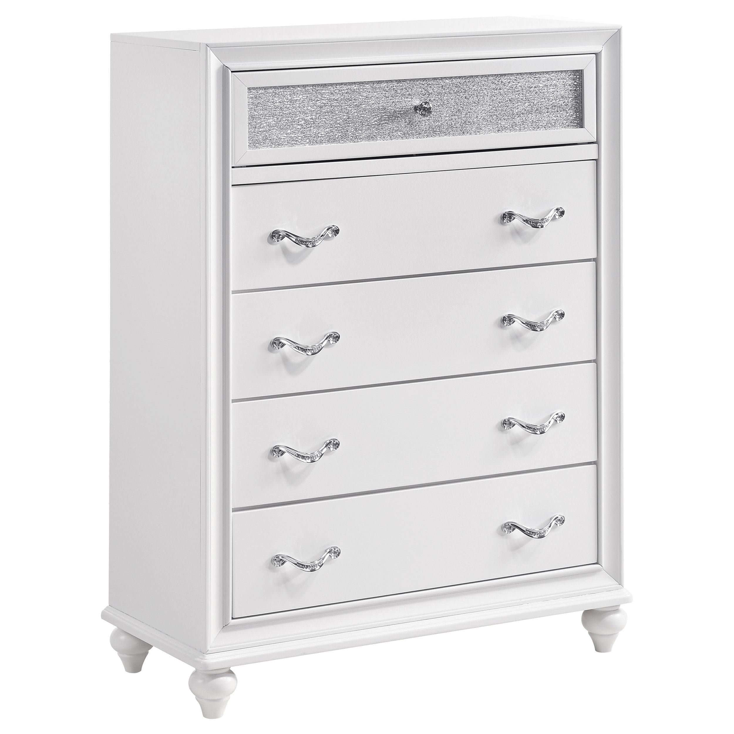 Coaster Furniture Barzini 205895 5-Drawer Bedroom Chest - White - Image 1