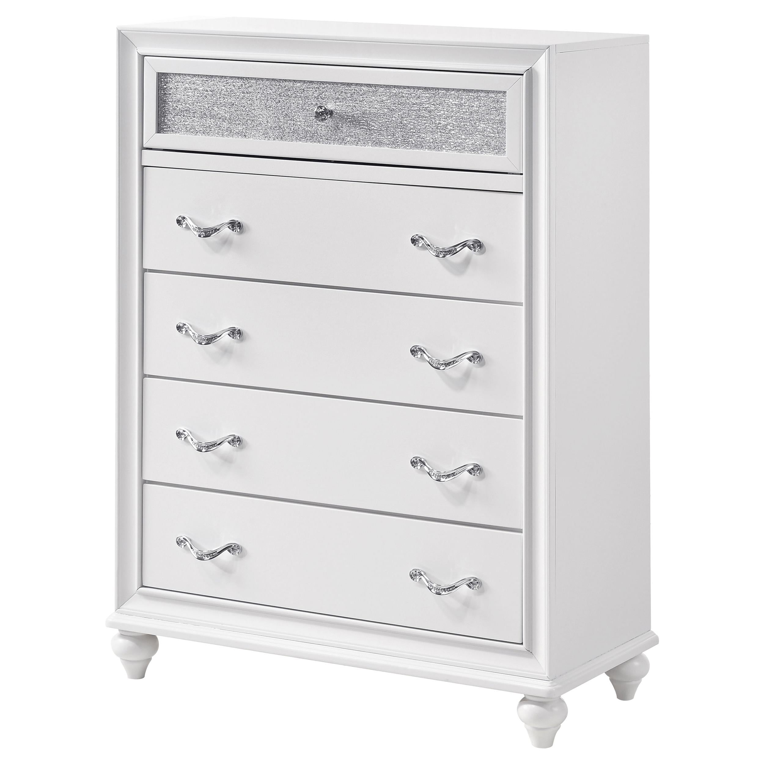 Coaster Furniture Barzini 205895 5-Drawer Bedroom Chest - White - Image 3