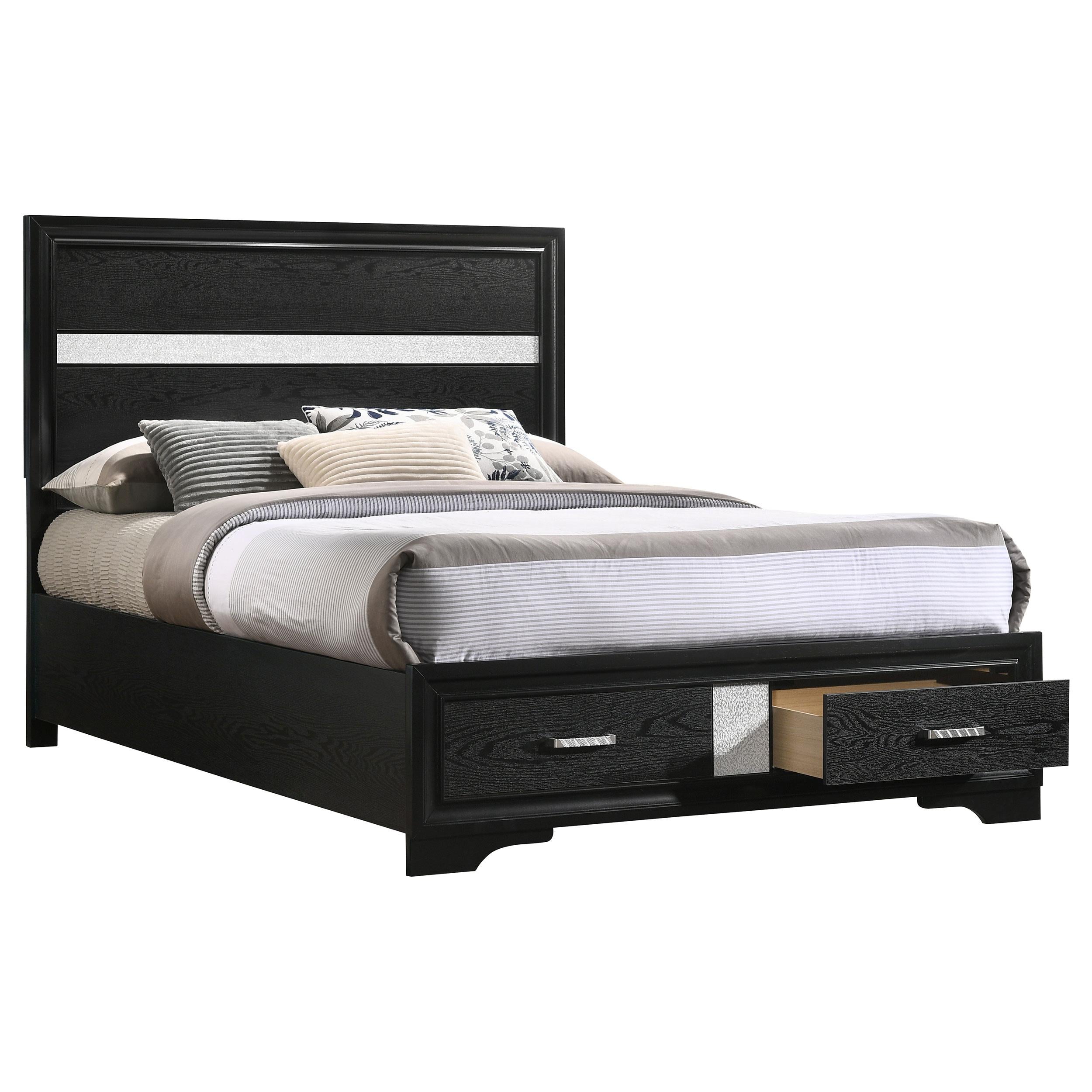 Coaster Furniture Miranda 206361F 51-inch Wood Full Storage Panel Bed - Black - Image 2